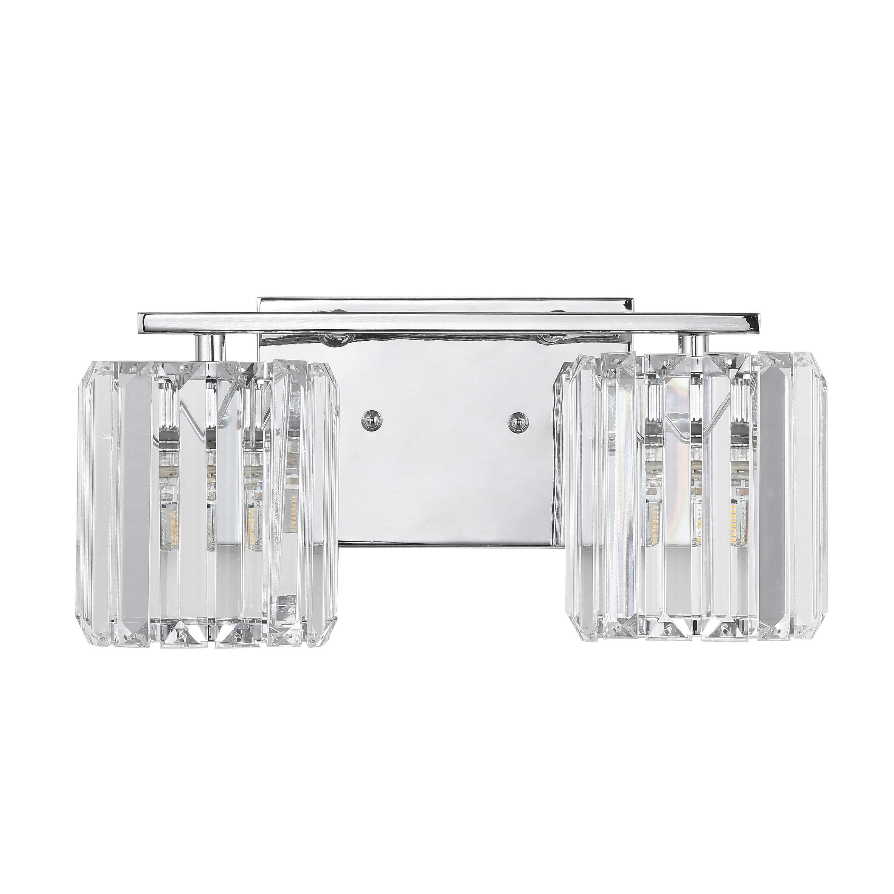 Coco Prism 13.5" Chrome Crystal Square LED Vanity Light