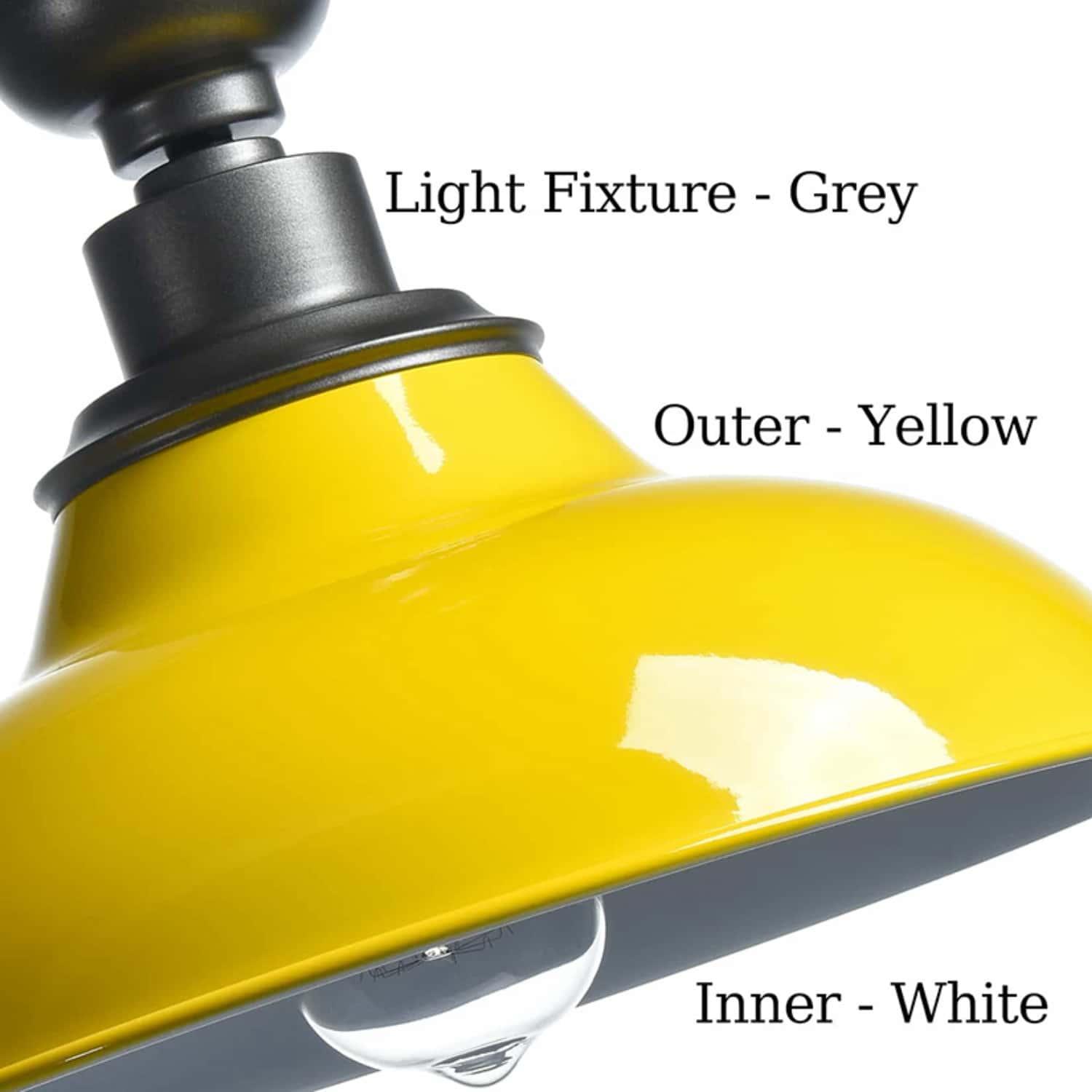 Modern Yellow Semi Flush Mount Light Barn Style Ceiling Light Fixture