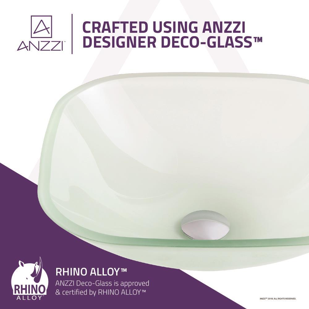 ANZZI LS-AZ8125 ANZZI Victor 16.5'' Matte Clear Tempered Glass Square Bathroom Sink