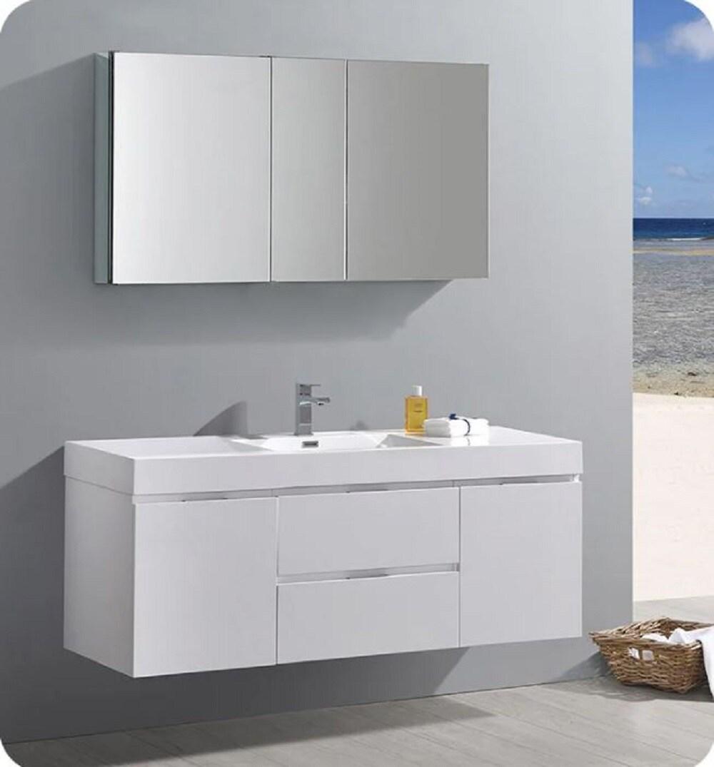 Valencia 60" Wall Mount Single Sink Bathroom Vanity Base Only (Top and Sink Not Included)