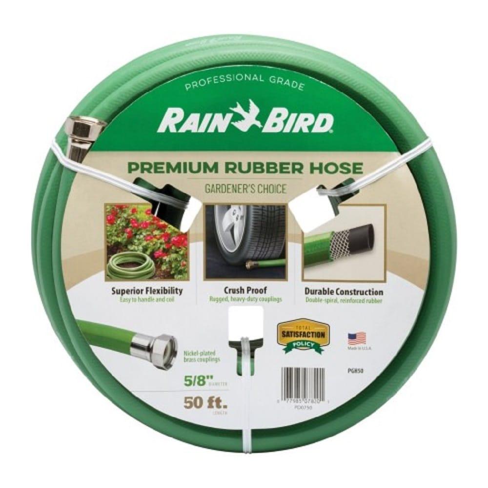 Green Heavy-Duty Rubber Kink-Resistant Garden Hose, 50 ft