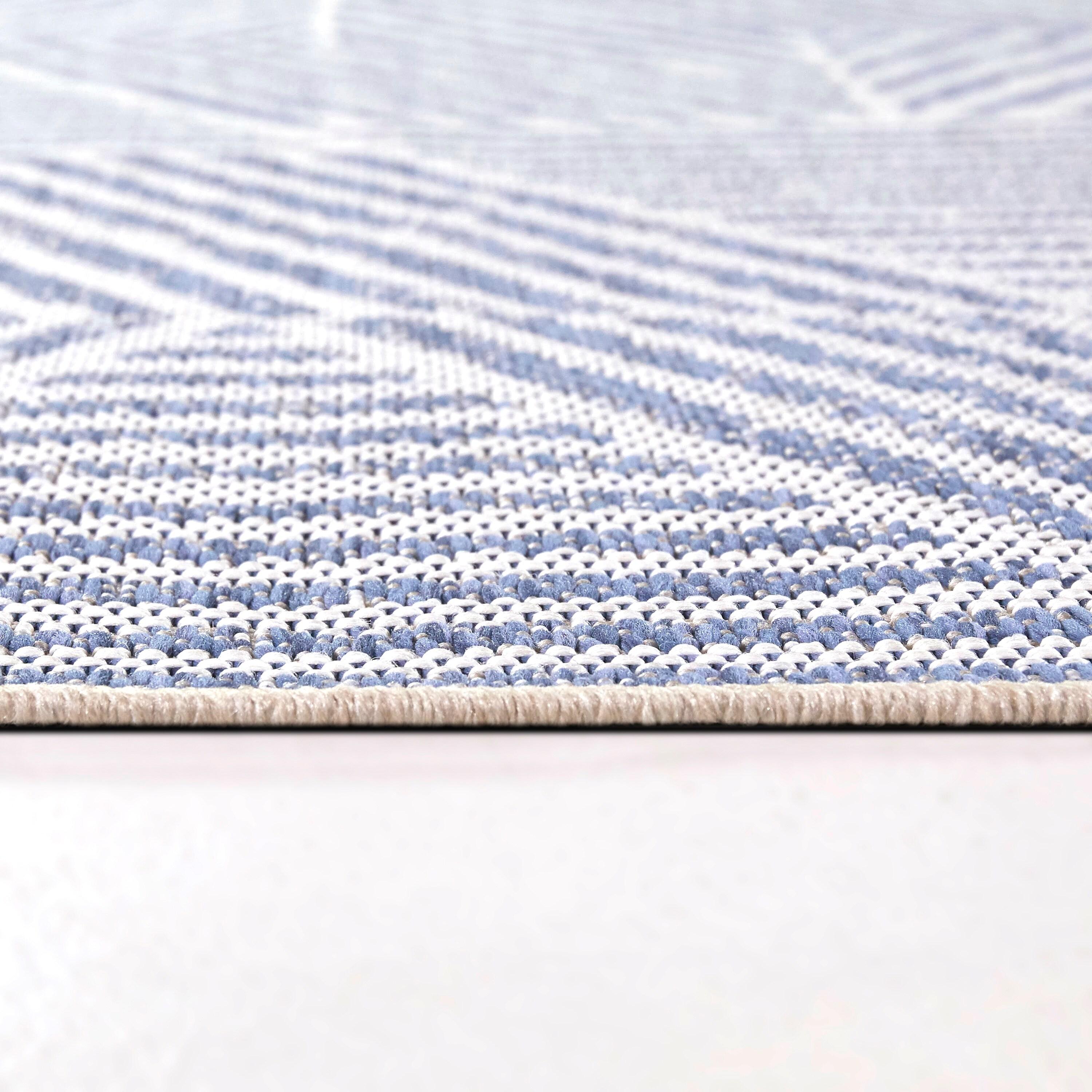 Balta US, Inc Darcy Modern Stripe Indoor/Outdoor Area Rug Blue 5'3" x 7' 5' x 8' Off-White Runner, Rectangle