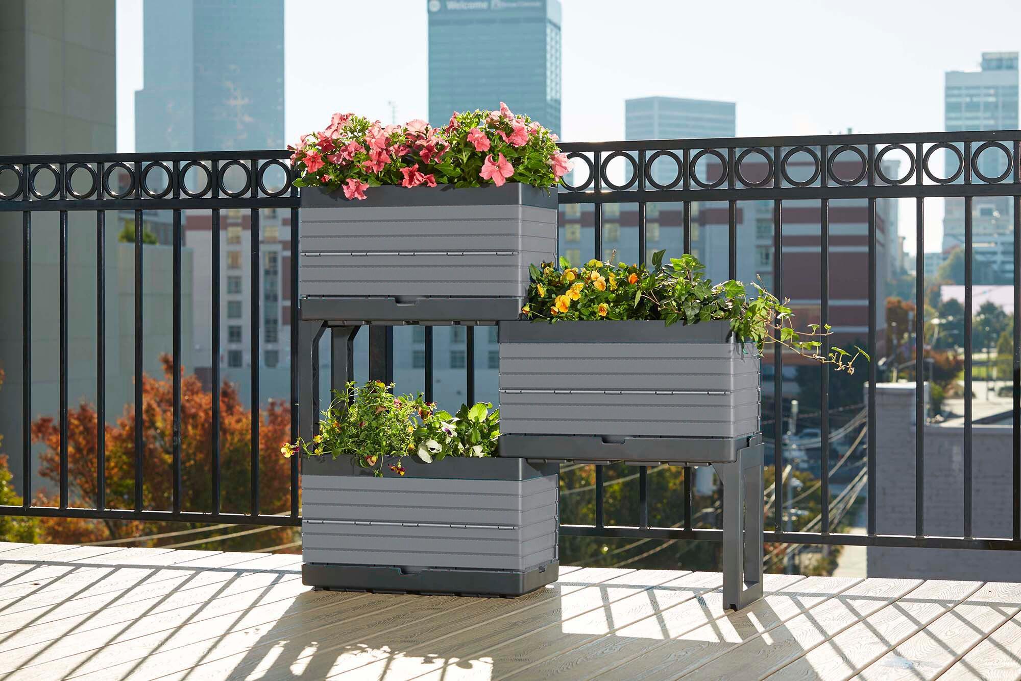 Southern Patio FlexSpace Tiered Modular Grey Raised Garden Bed Planter - Southern Patio