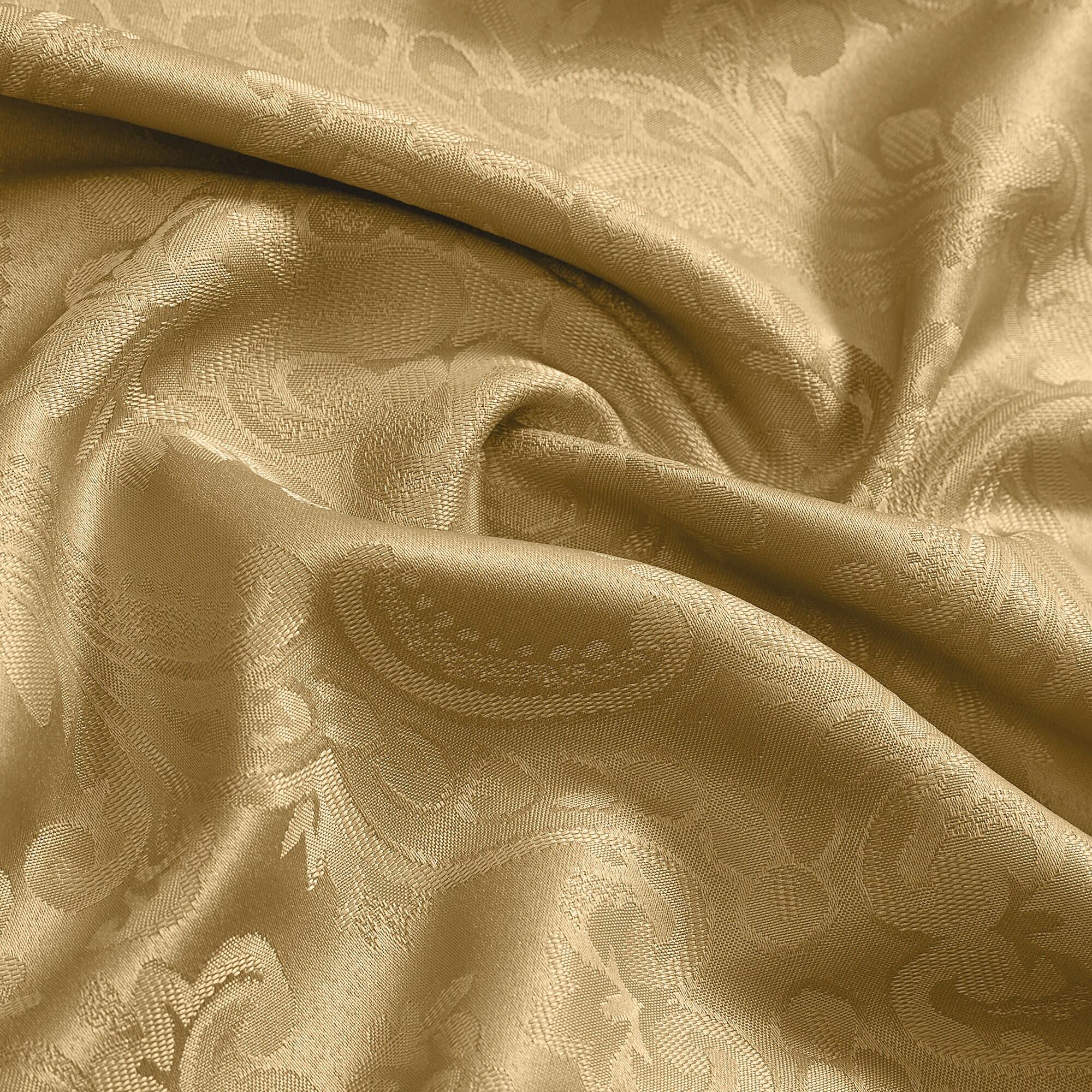 Caiden Elegance Damask Water & Stain Resistant Tablecloth - 52" Square - Gold - Elrene Home Fashions
