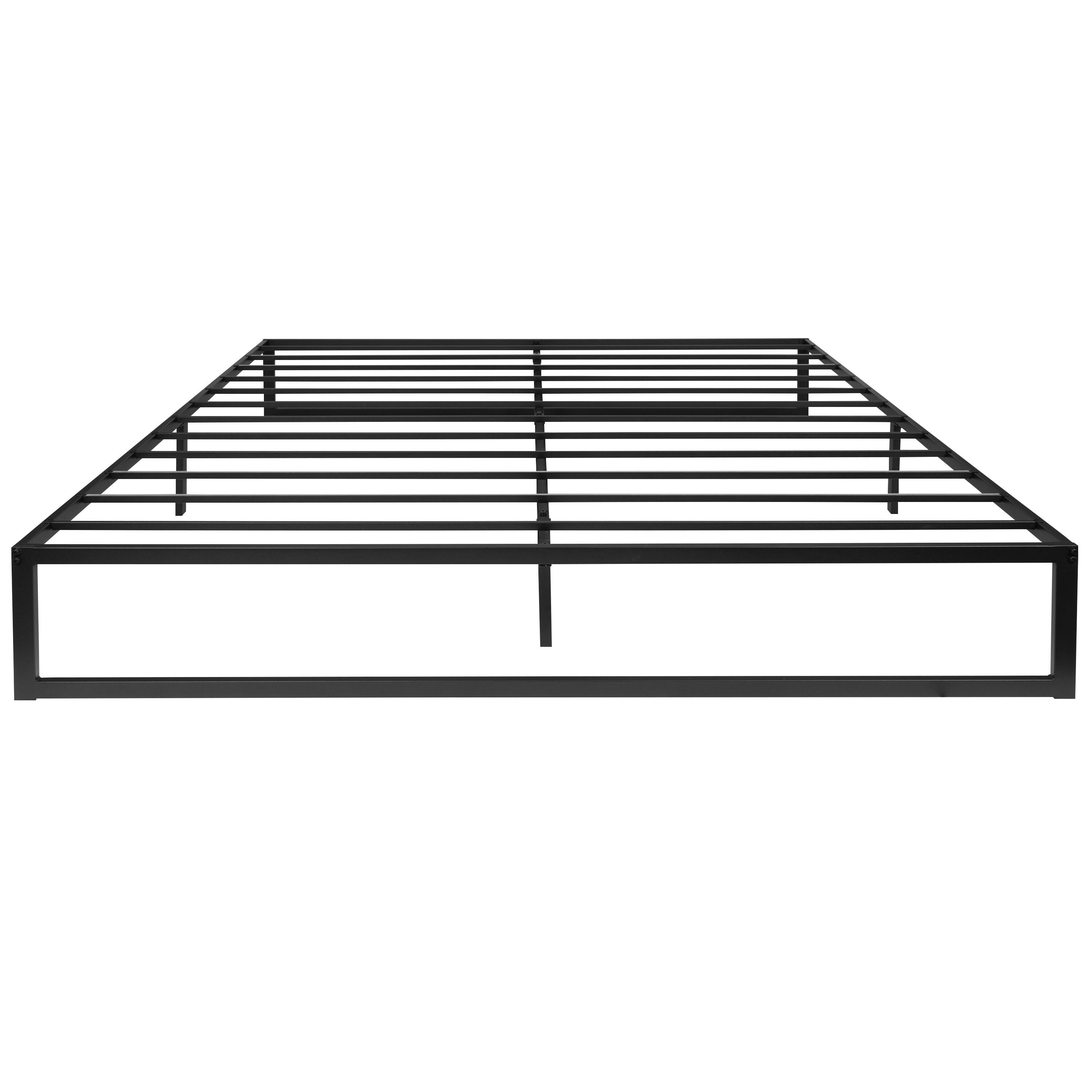 Flash Furniture Modern Steel Platform Bed Frame, Black, King