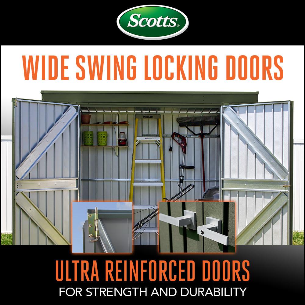 Arrow Scotts Lawn Care Storage Shed, 10x12, Green