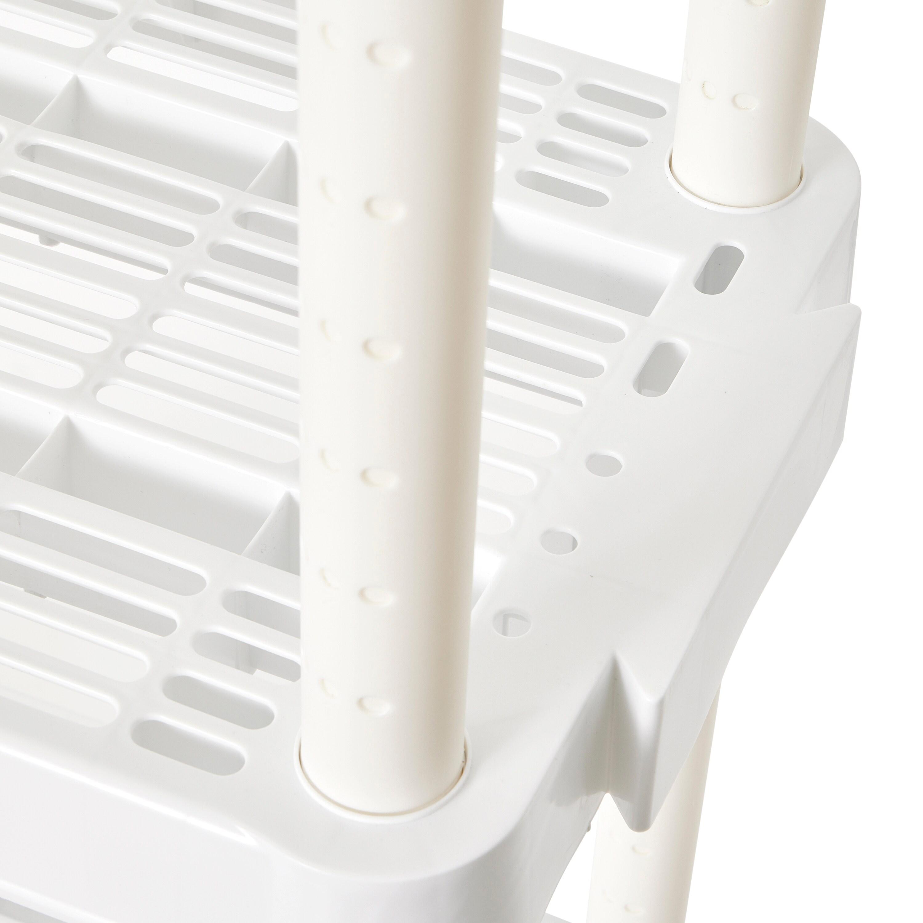 Gracious Living 4 Shelf Adjustable Height Medium Duty Storage Unit 14 x 32 x 54.5" Organizer for Home, Garage, Basement, & Laundry, White (3 Pack)