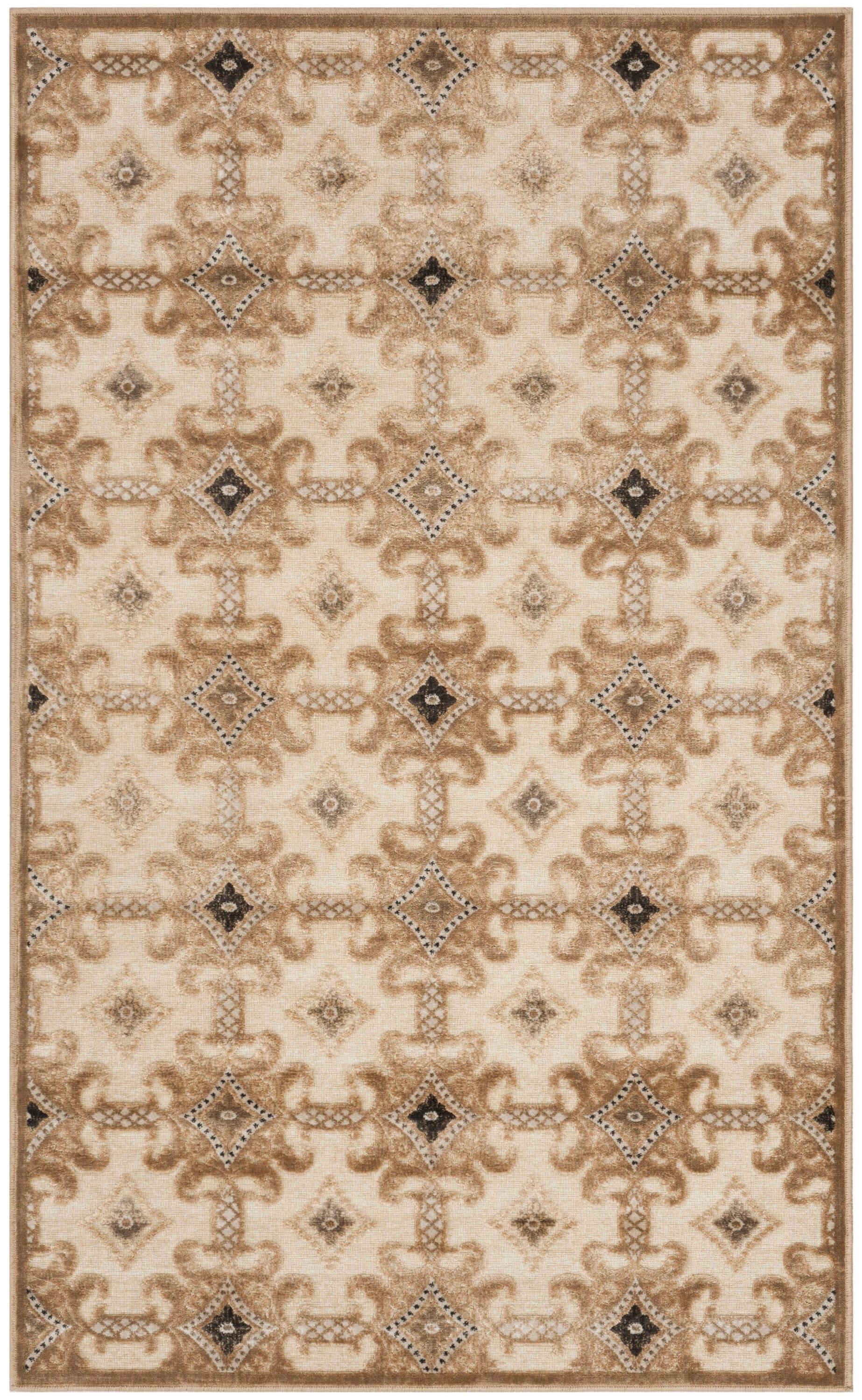 Martha Stewart Collection - MSR7430 - Indoor Power Loomed Accent Rugs - Caramel/Cream - 3'3"x5'3"