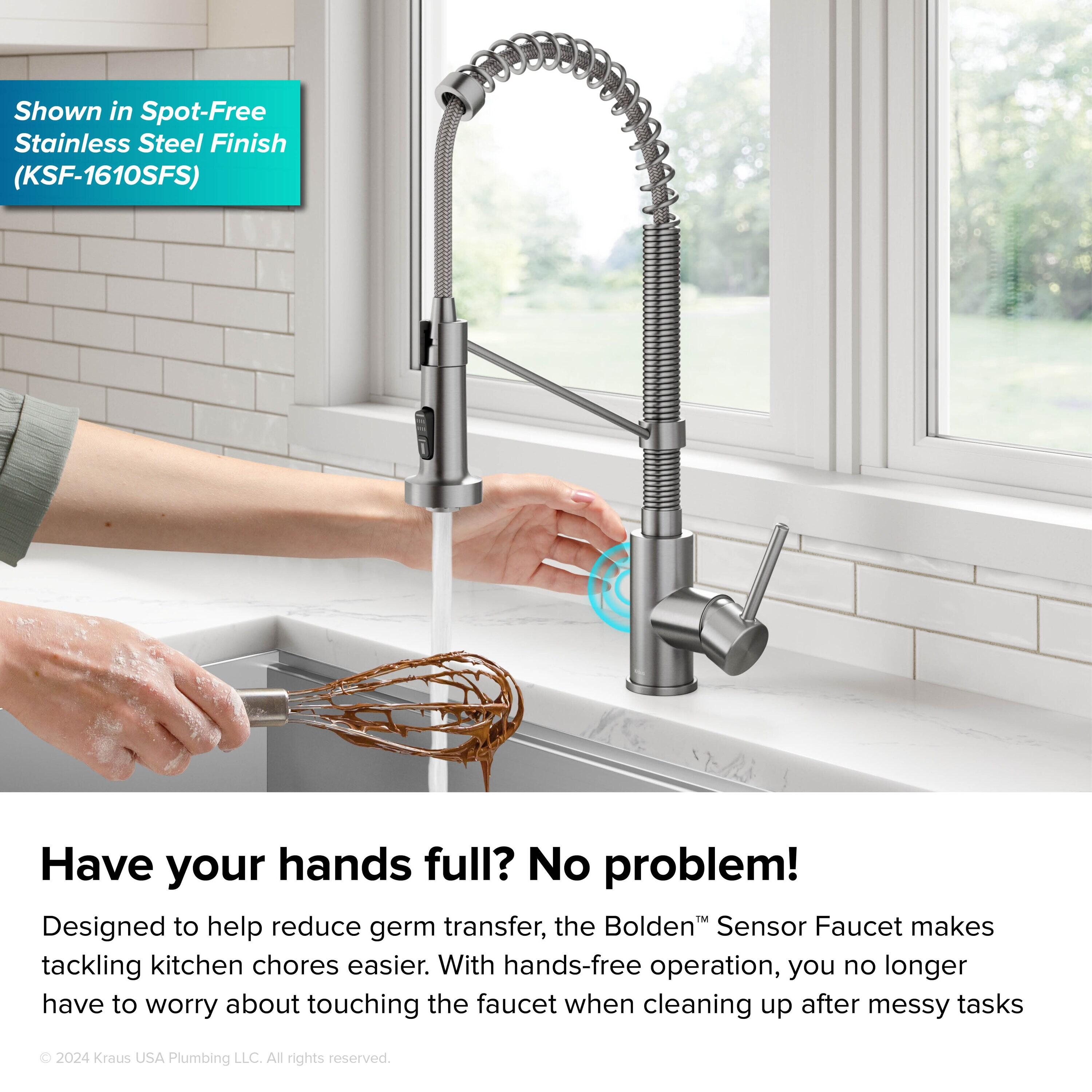 Kraus Bolden Touchless Sensor Commercial Style 2-Function Single Handle Pull-Down Kitchen Faucet