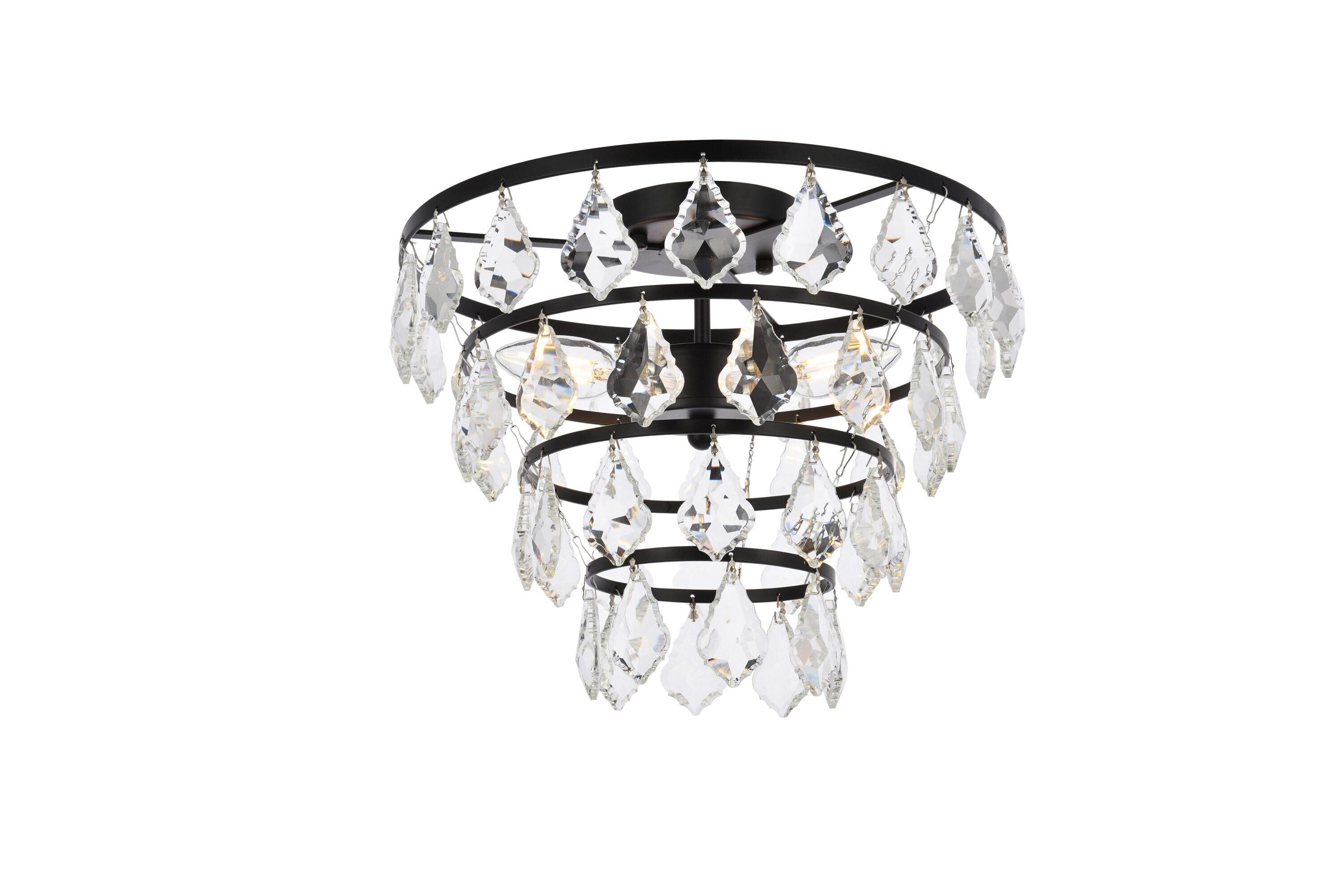 Elegant Lighting Ella 14 inch flush mount in black
