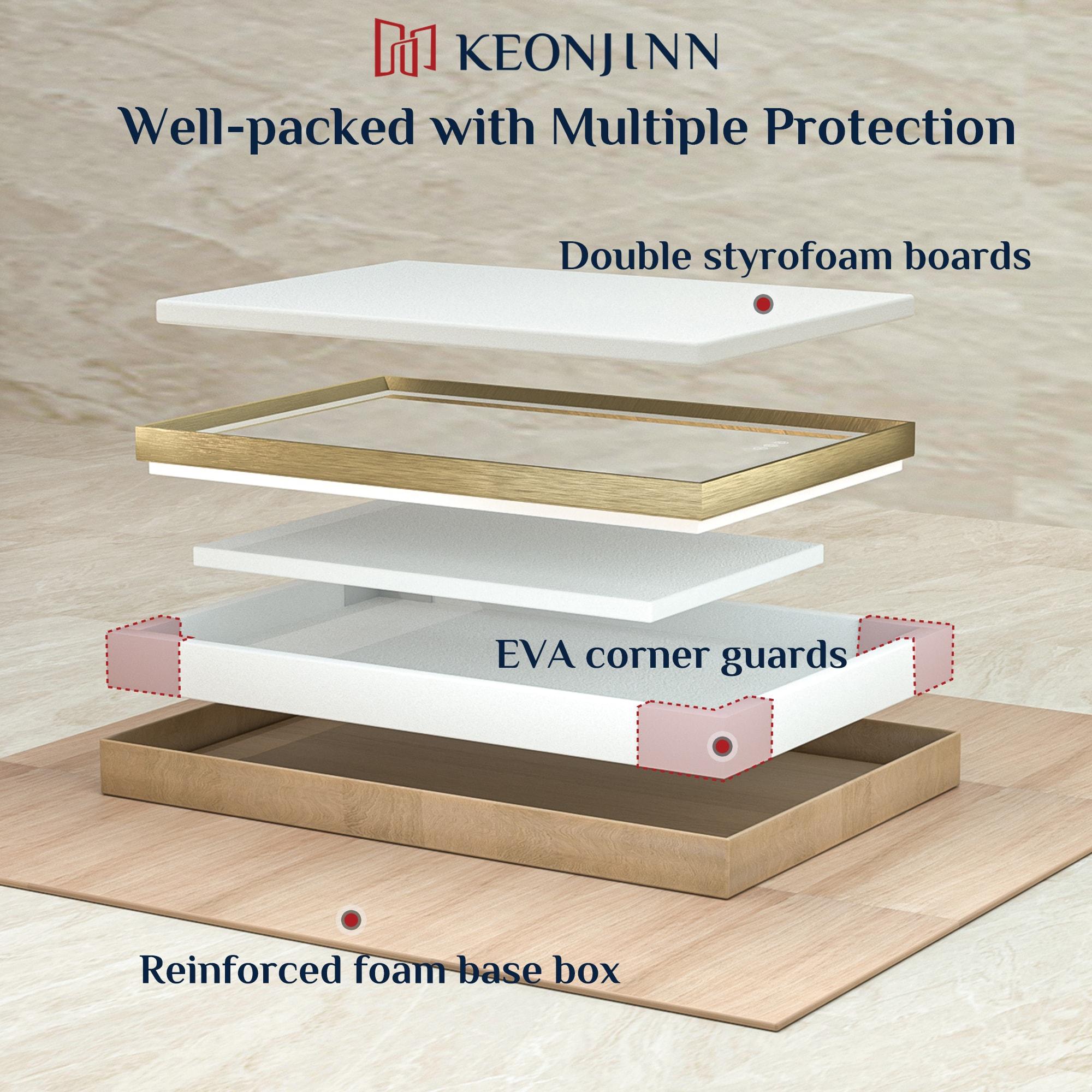 Keonjinn LED Bathroom Vanity Mirror, Front Light & Backlit, 3 Color Temperatures, Anti Fog, Double Lights Strips, 24"x32"