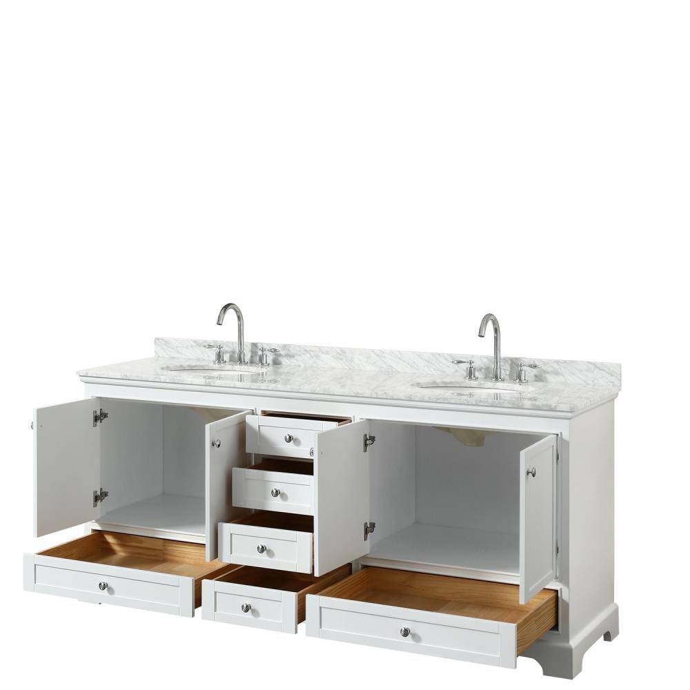 Deborah 80'' Double Bathroom Vanity with Marble Top