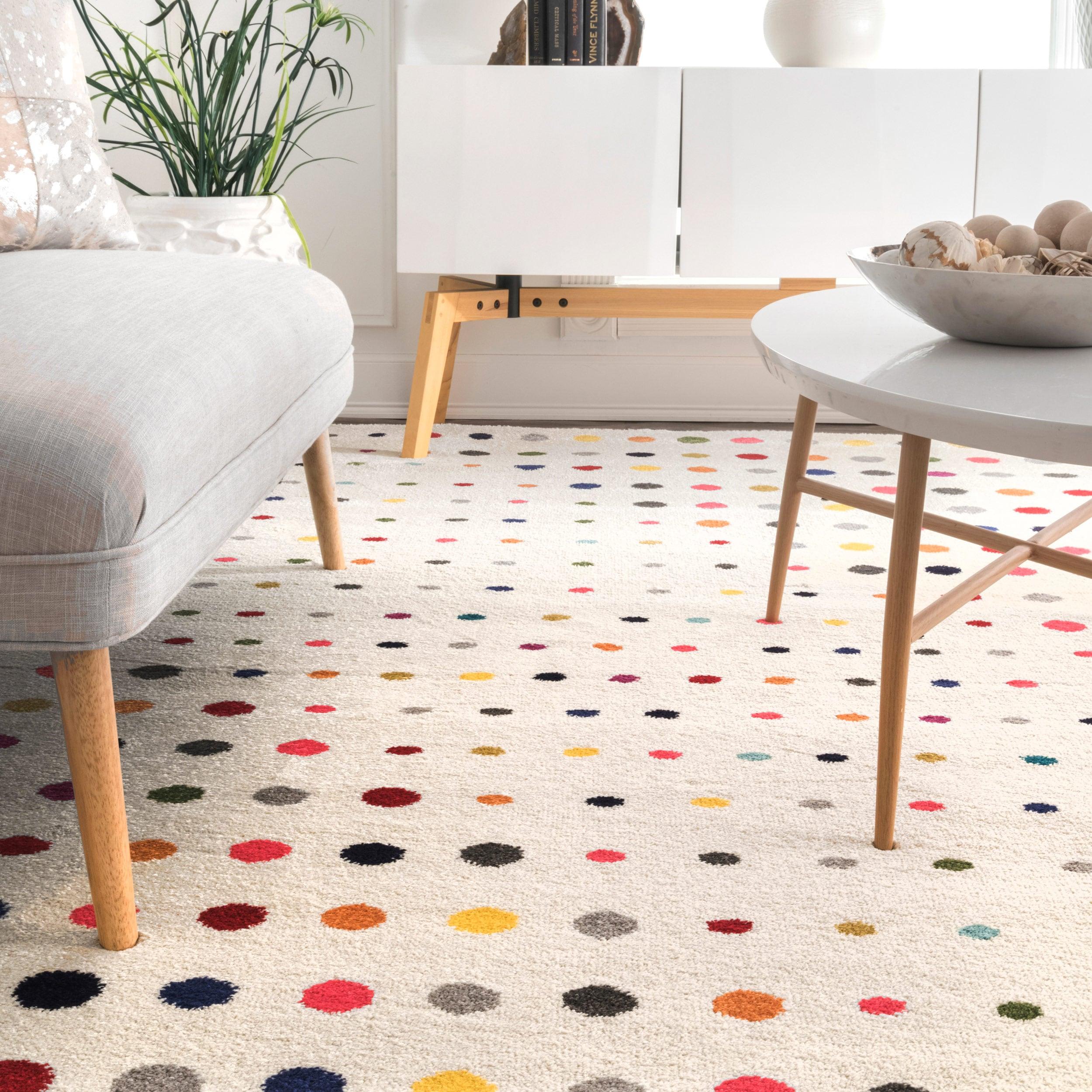 Nuloom Dorie Polka Dot 2x8 Runner Indoor Area Rug for Living Room Bedroom Dining Room Entryway Hallway Kitchen, Multicolor/Ivory