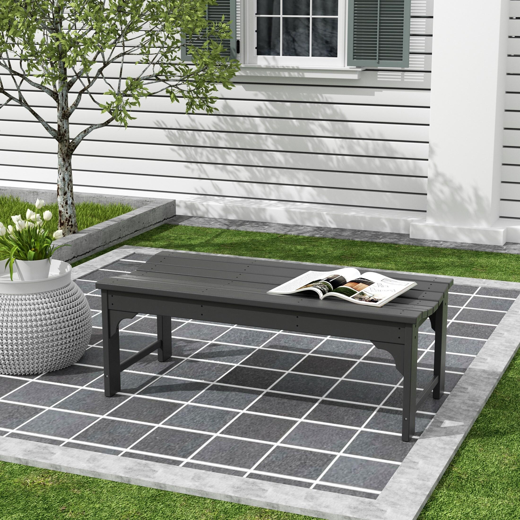 Polytrends  Laguna Hdpe All Weather Outdoor Patio 48" Bench Gray