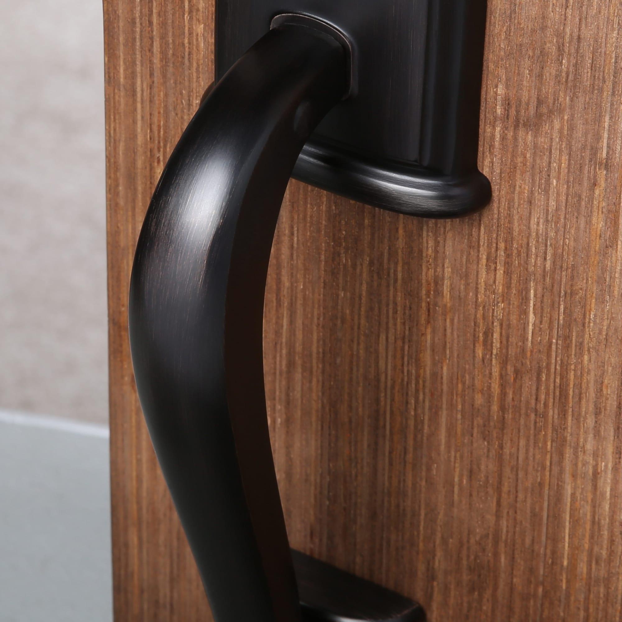 Kwikset Signature Series Ashfield Venetian Bronze Single-Cylinder Deadbolt Keyed entry door handleset with Ashfield Lever and SmartKey