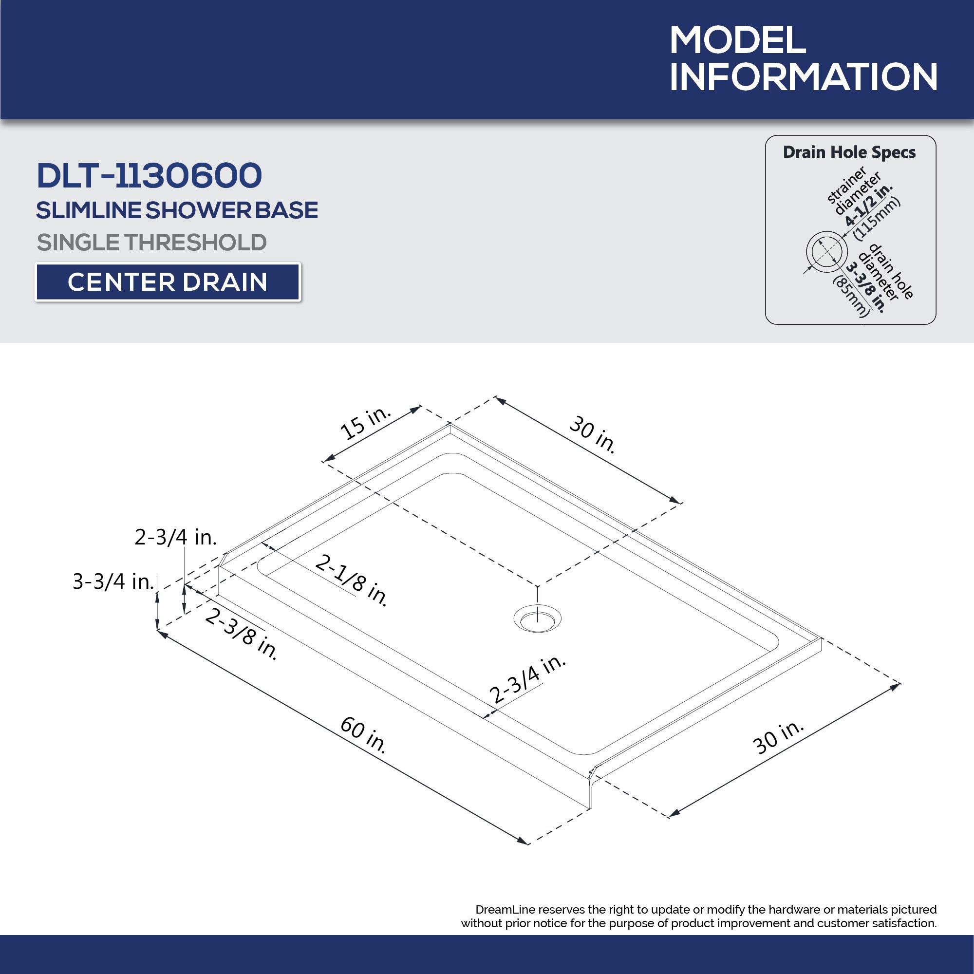 Visions 60" W x 74.75" Semi-Frameless Shower Encolusure