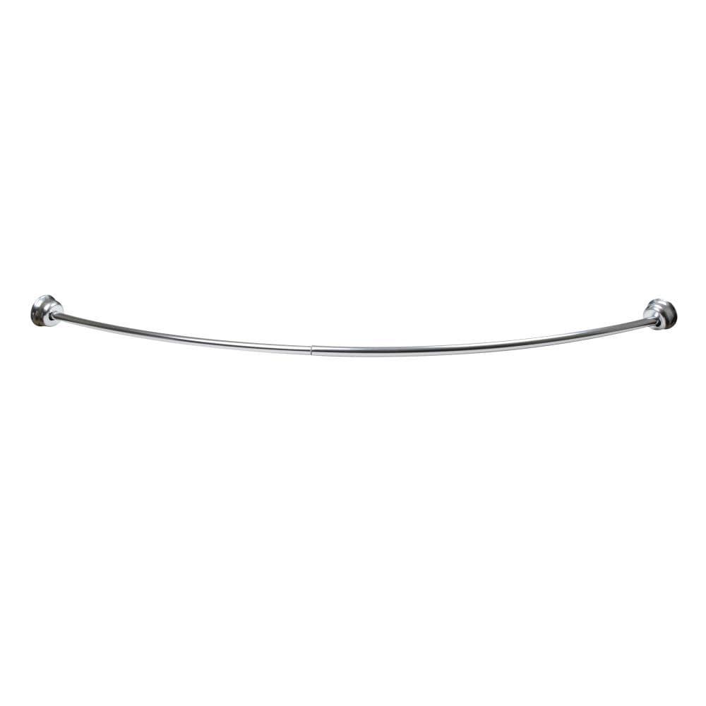 Utopia Alley Utopia Alley Rustproof Fixed Mount Single Curved Shower Rod, Aluminum, adjustable from 45" to 72" Wide