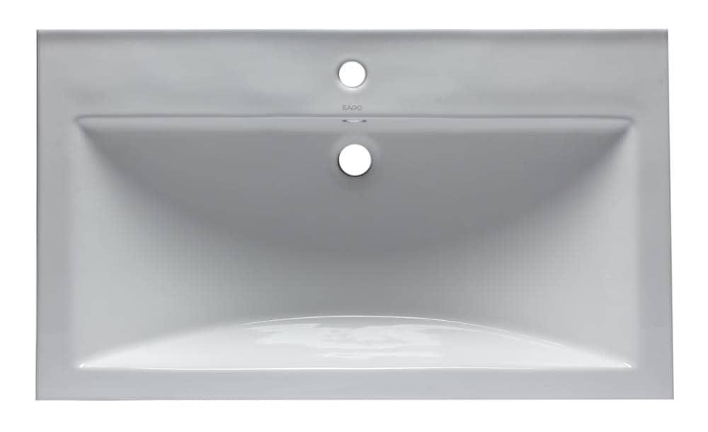 31.5'' L Drop-In Single Bowl Ceramic Kitchen Sink