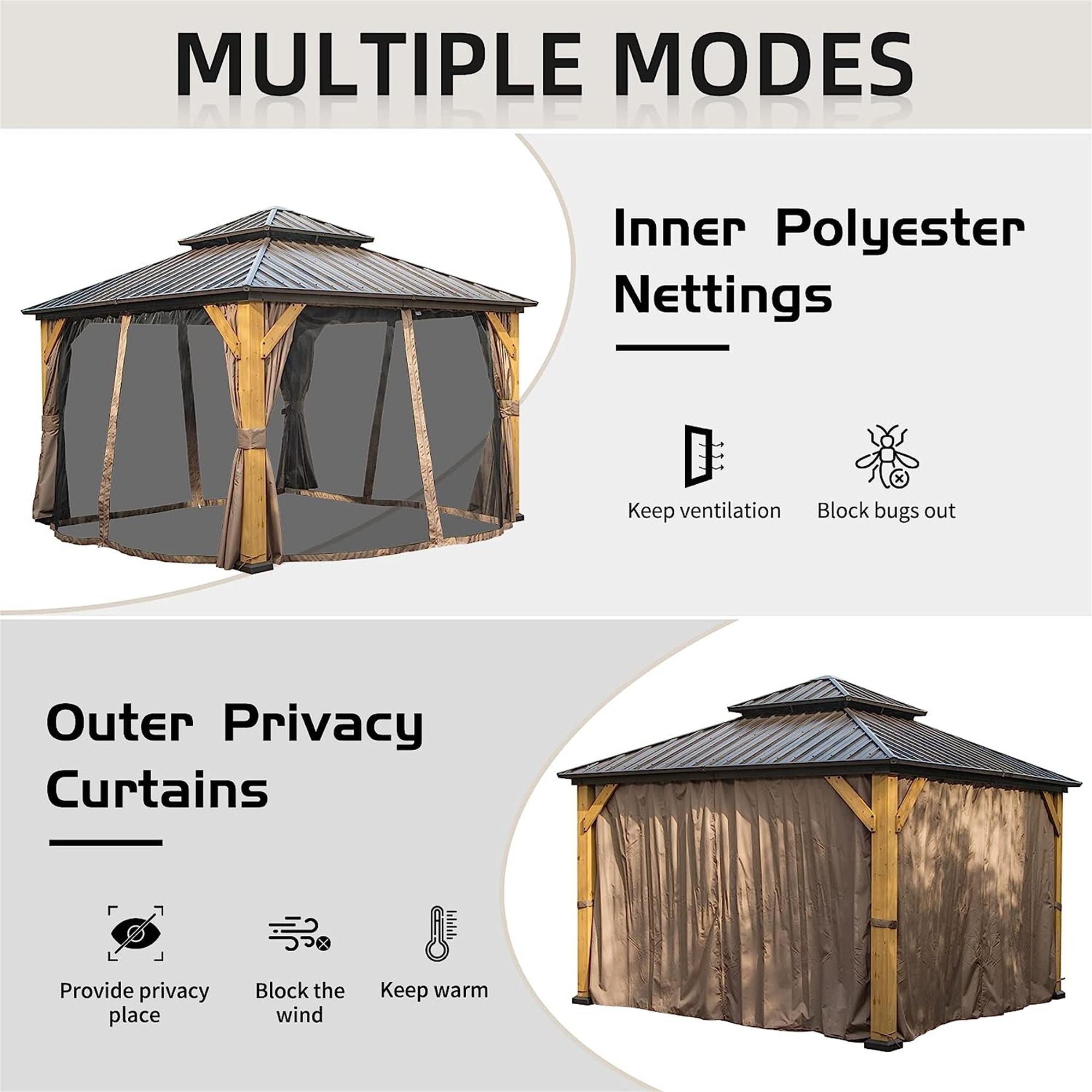 Dorey 12 Ft. W x 12 Ft. D Cedar Framed Patio Gazebo with Galvanized Steel Hardtop