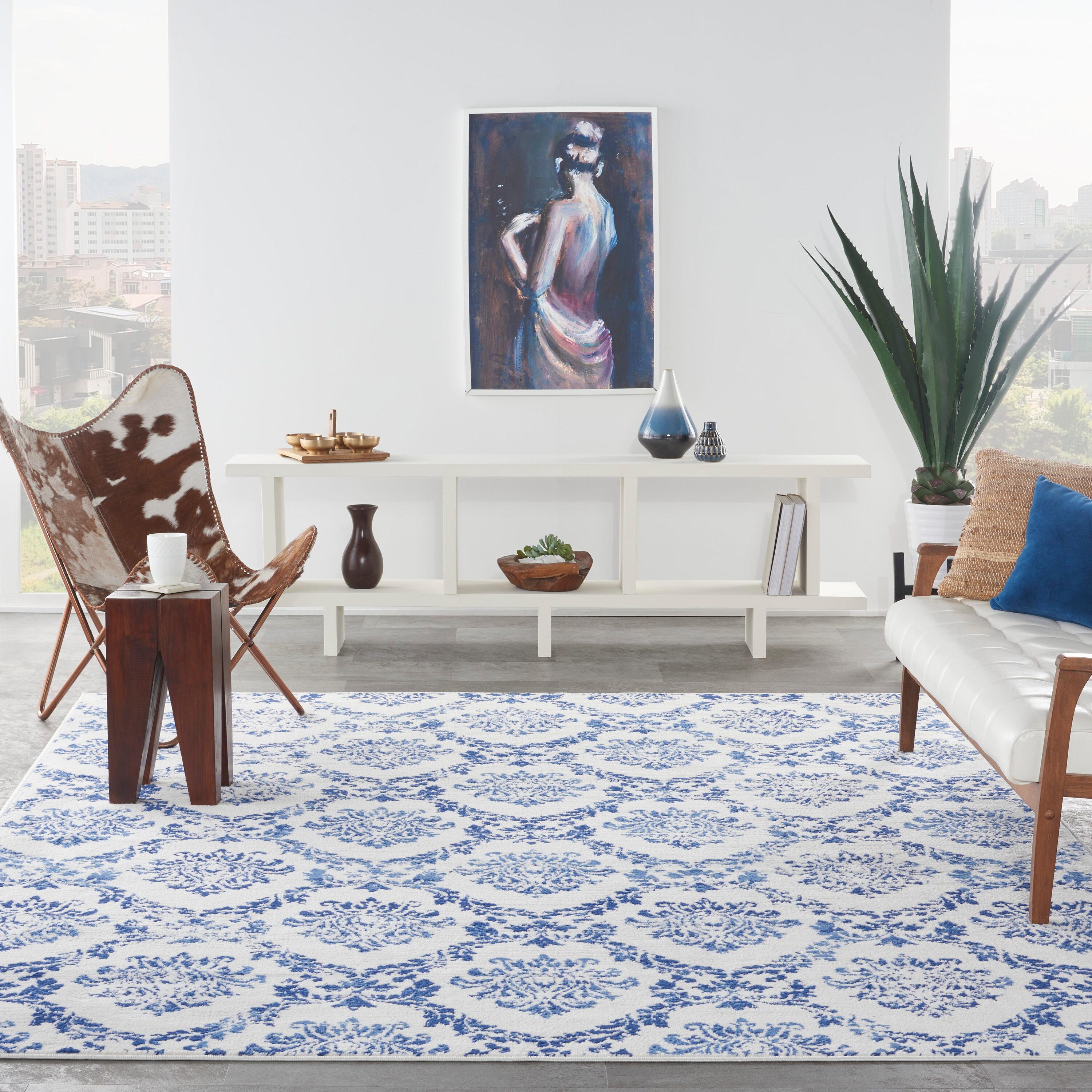 Nourison Whimsicle WHS01 Indoor only Area Rug - Ivory Navy 8' x 10'