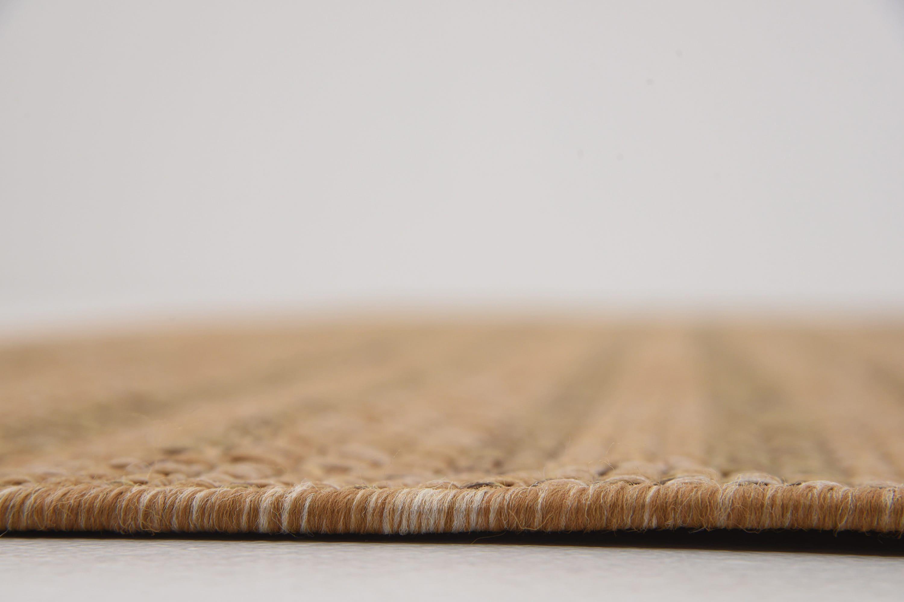 Unique Loom Outdoor Border Collection Area Rug - Checkered (9' x 12' Rectangle, Light Brown)