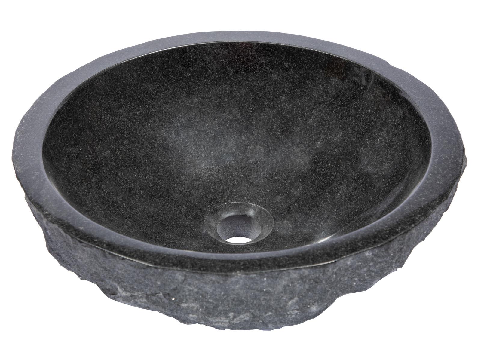 Eden Bath 16.5'' Black/Gray Stone Circular Bathroom Sink