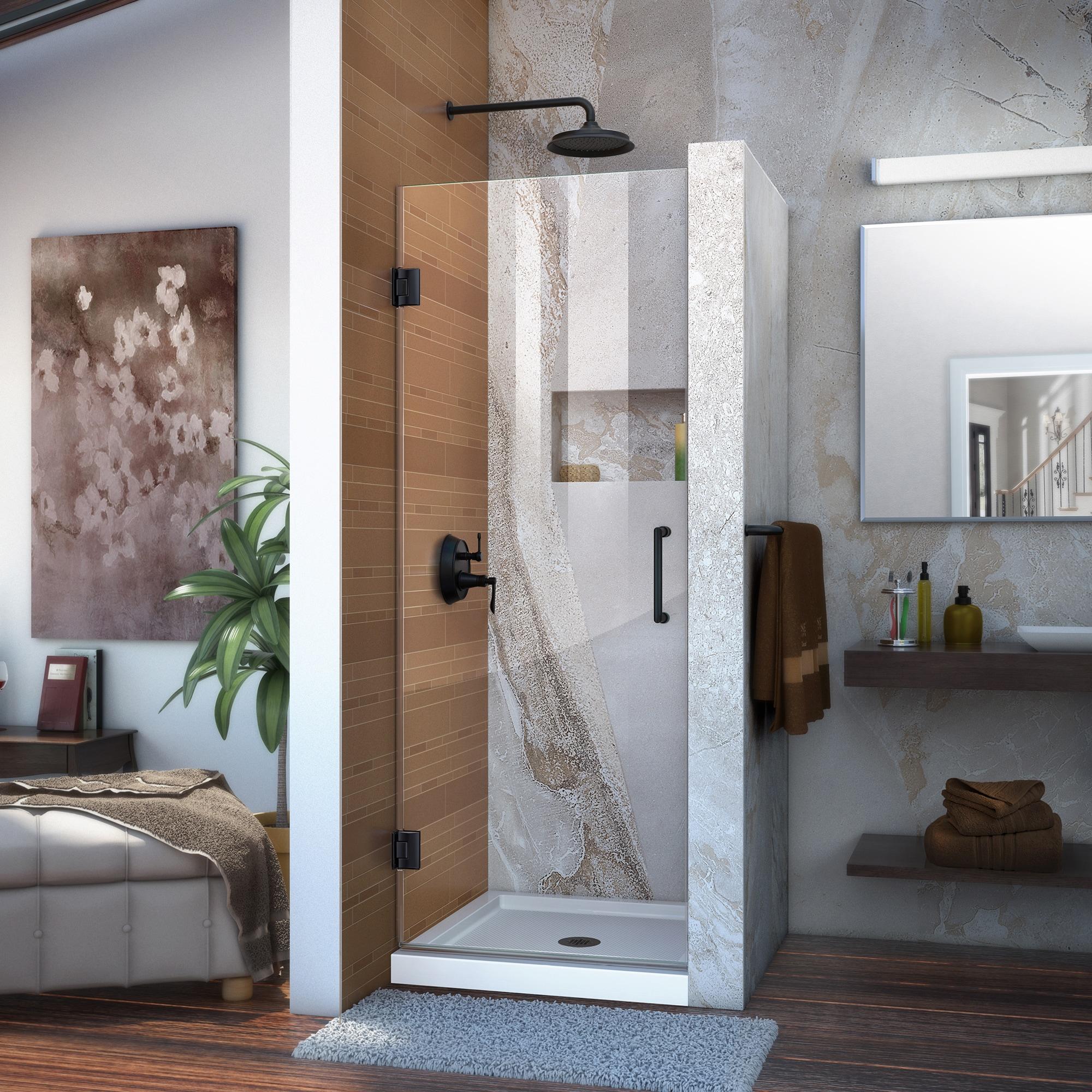 Unidoor 30" W x 72" H Hinged Frameless Shower Door