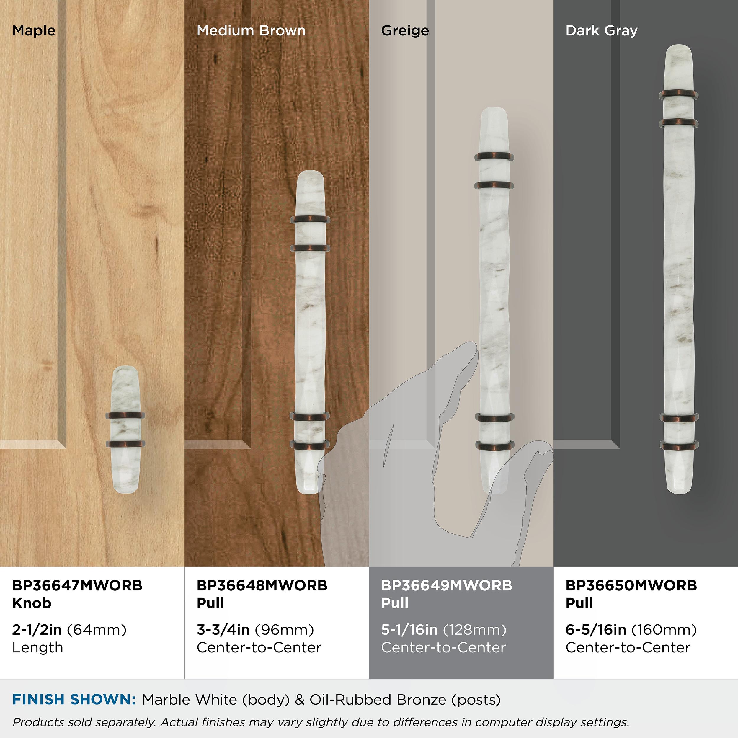 Marble White and Oil Rubbed Bronze Cabinet Pull Bar