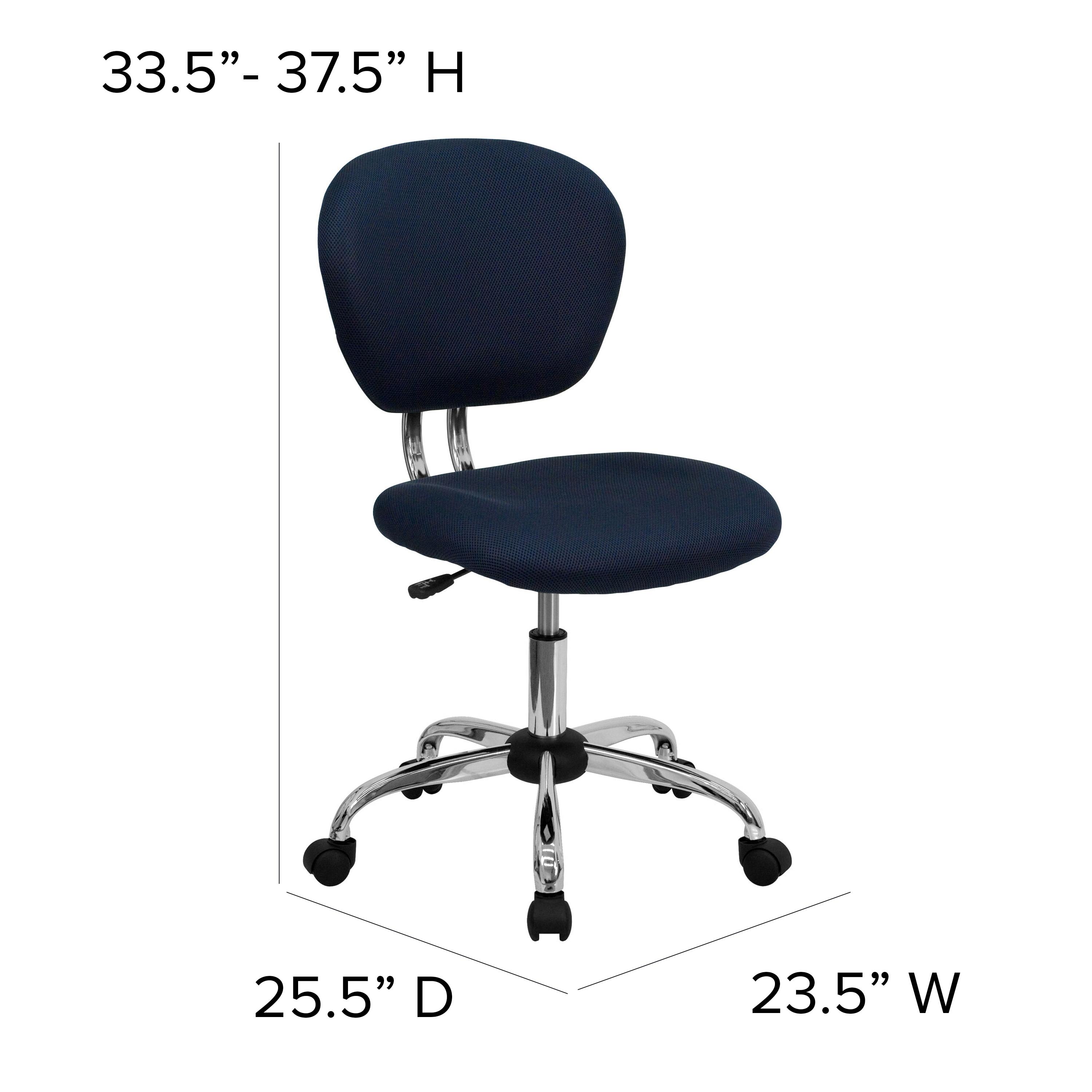 Flash Furniture Mid-Back Navy Mesh Padded Swivel Task Office Chair with Chrome Base