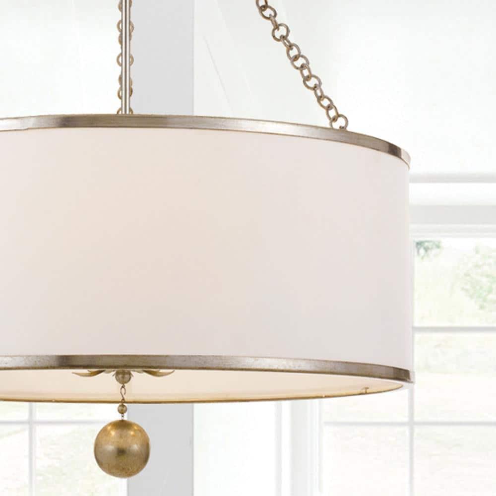 Six Light Chandelier-Antique Silver Finish    -Traditional Installation Crystorama Lighting 518-Sa