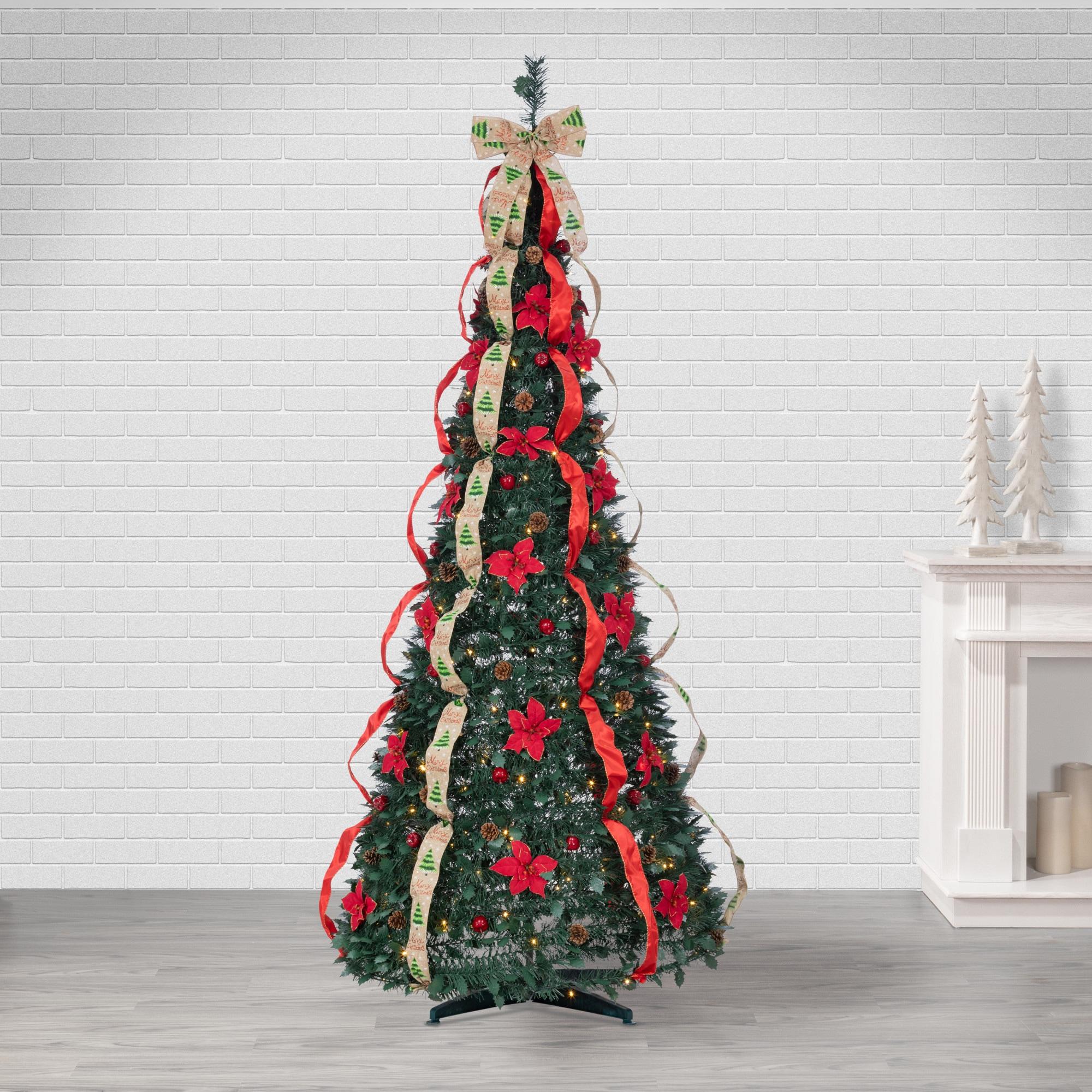 Gerson 7.5 ft. Pre Lit Warm White LED Pop Up Decorative Christmas Tree