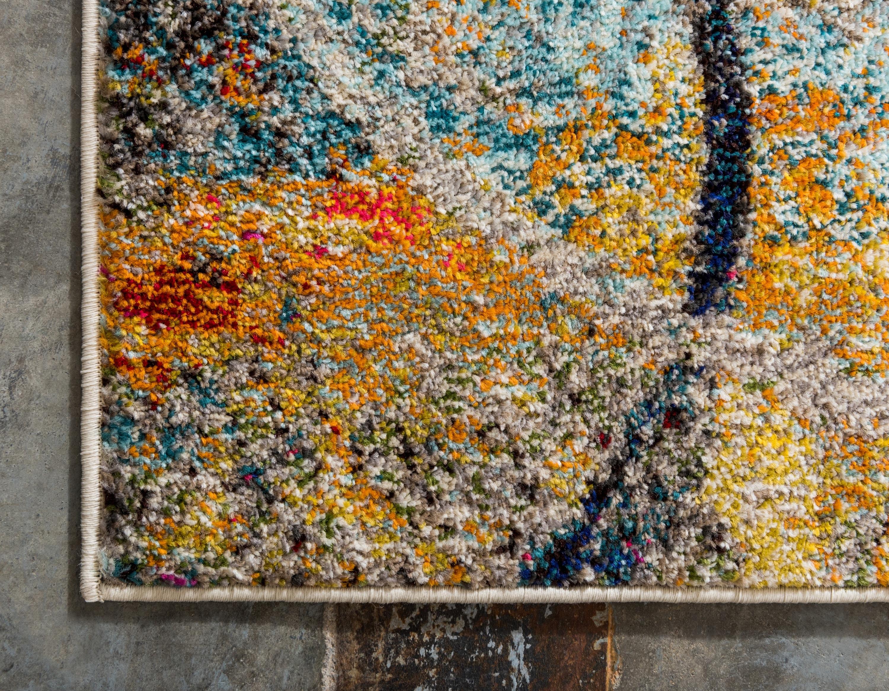 8' x 10' Vibrant Abstract Multi Synthetic Area Rug