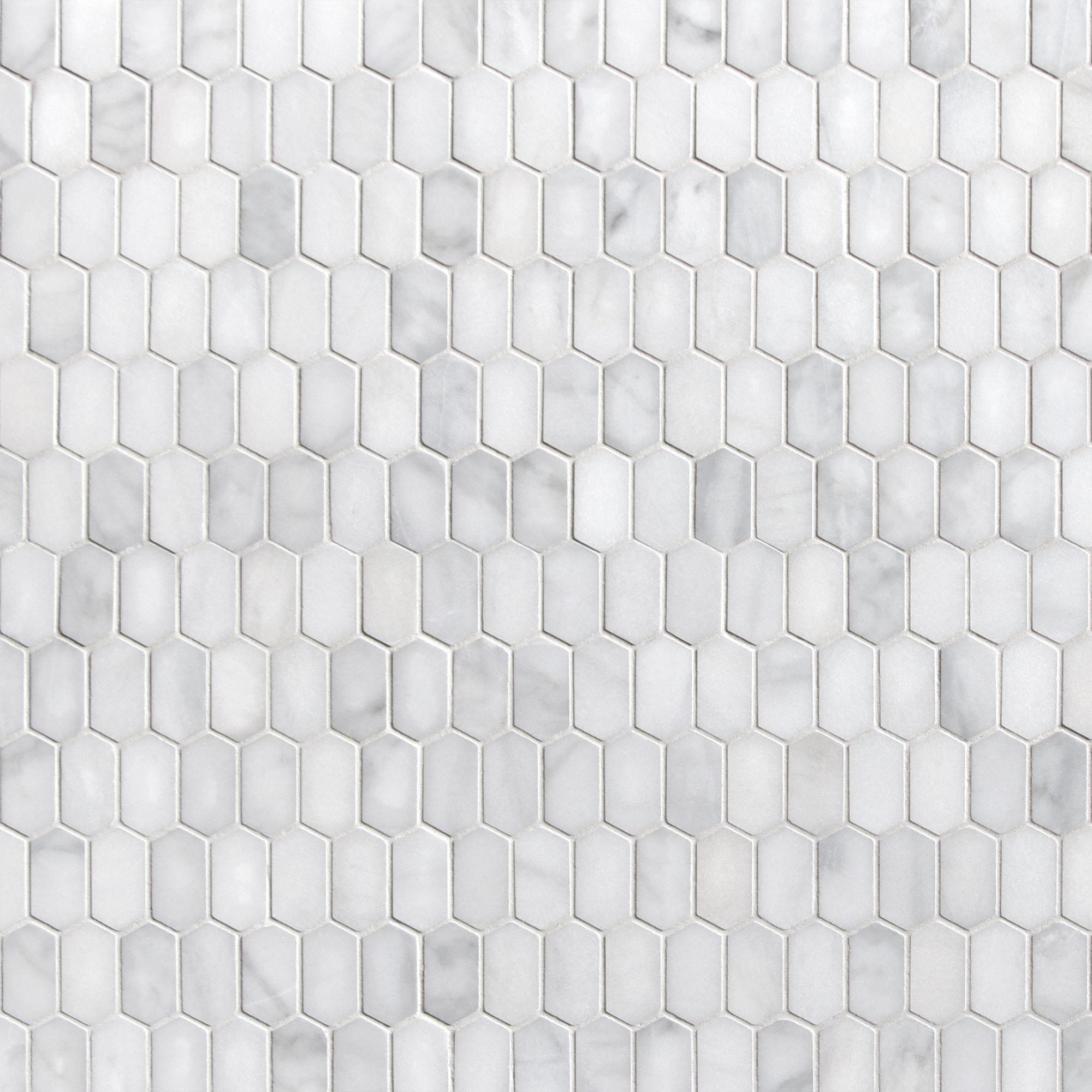 12" x 10" Natural Marble Hexagonal Mosaic Wall & Floor Tile