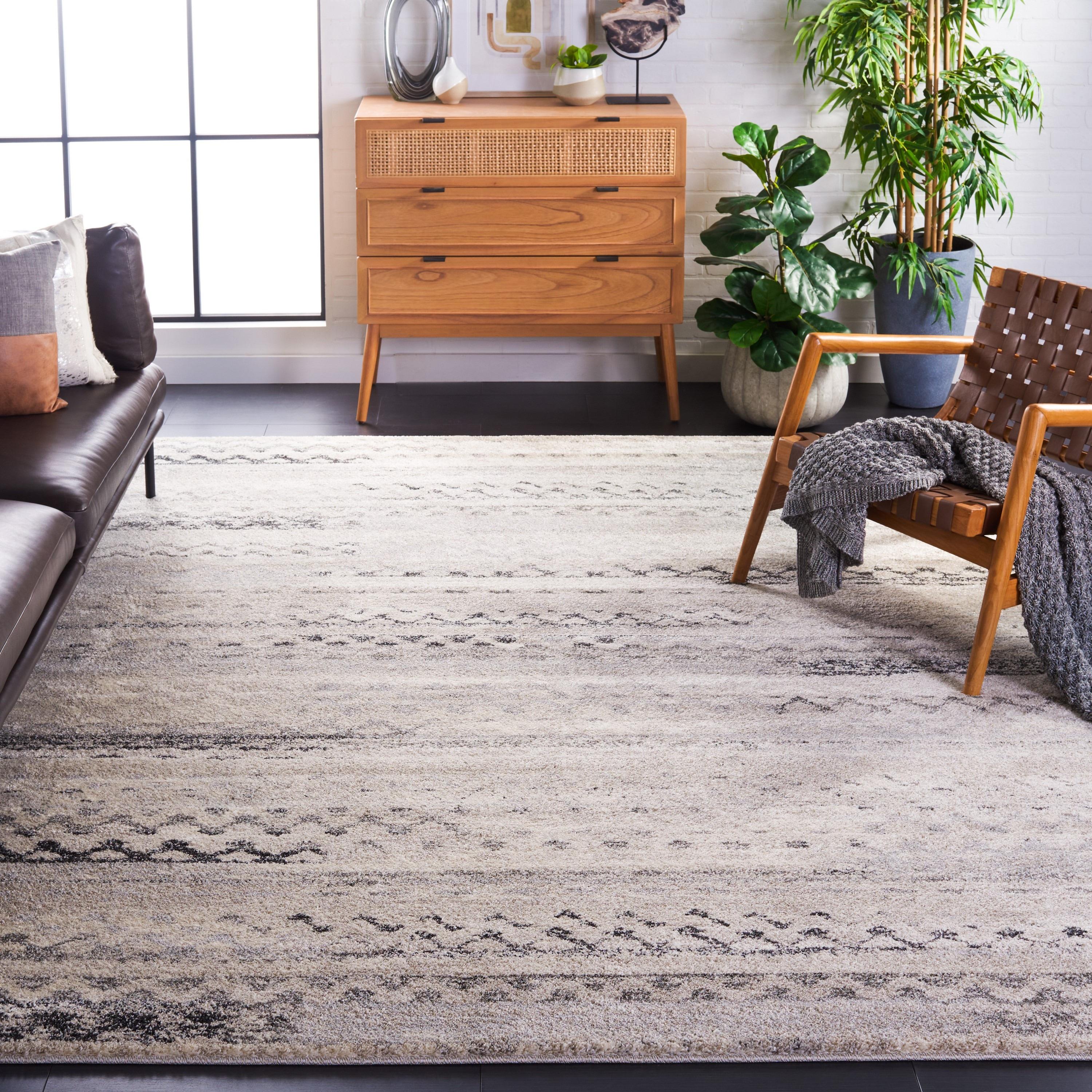 Retro RET2136 Power Loomed Indoor Area Rug - Cream/Grey - 8'x10' - Safavieh.