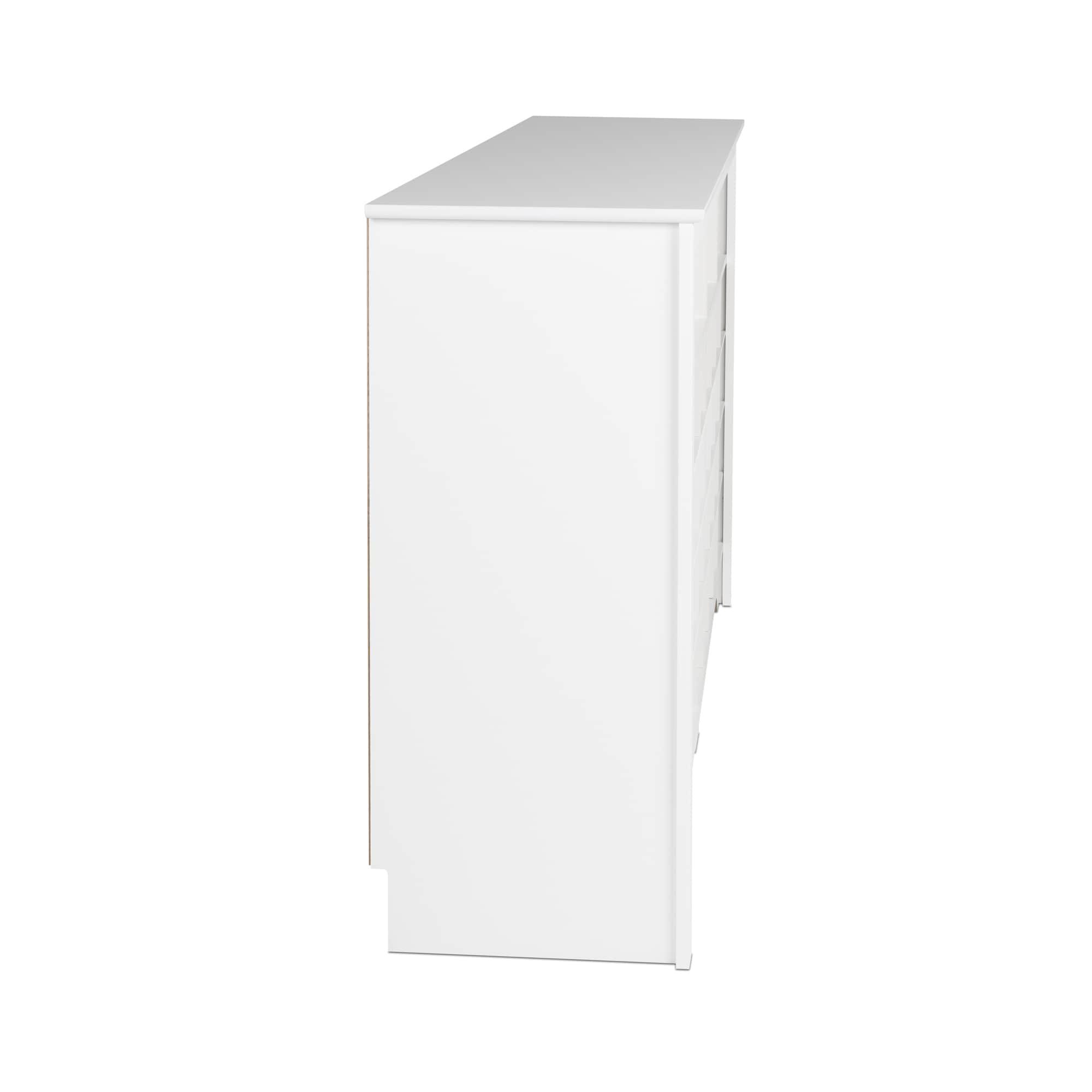 60" Entryway Shoe Cubby Console White - Prepac: Freestanding MDF Storage Bench, Holds 32 Pairs