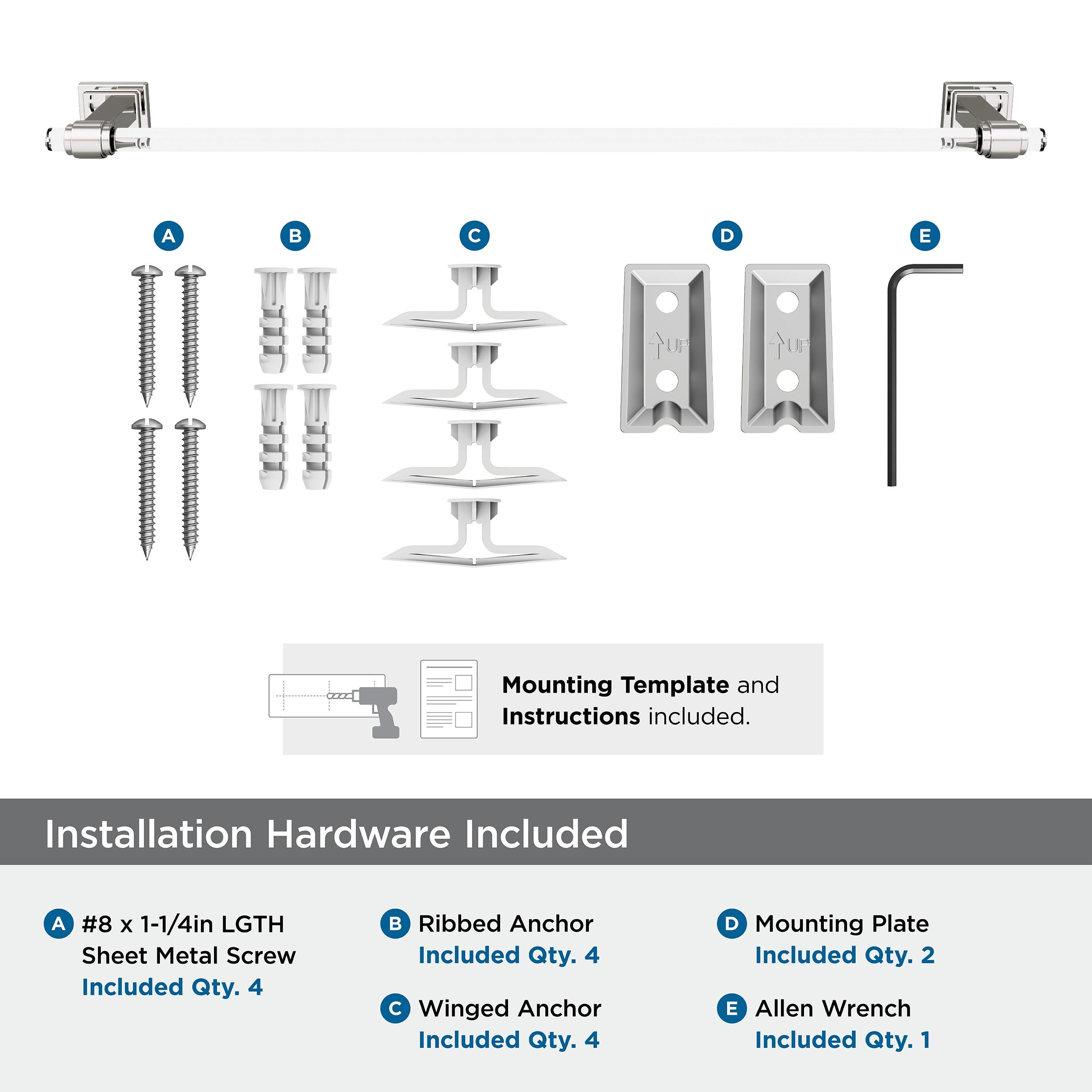 Amerock Glacio Clear/Polished Nickel 24 inch (610mm) Towel Bar