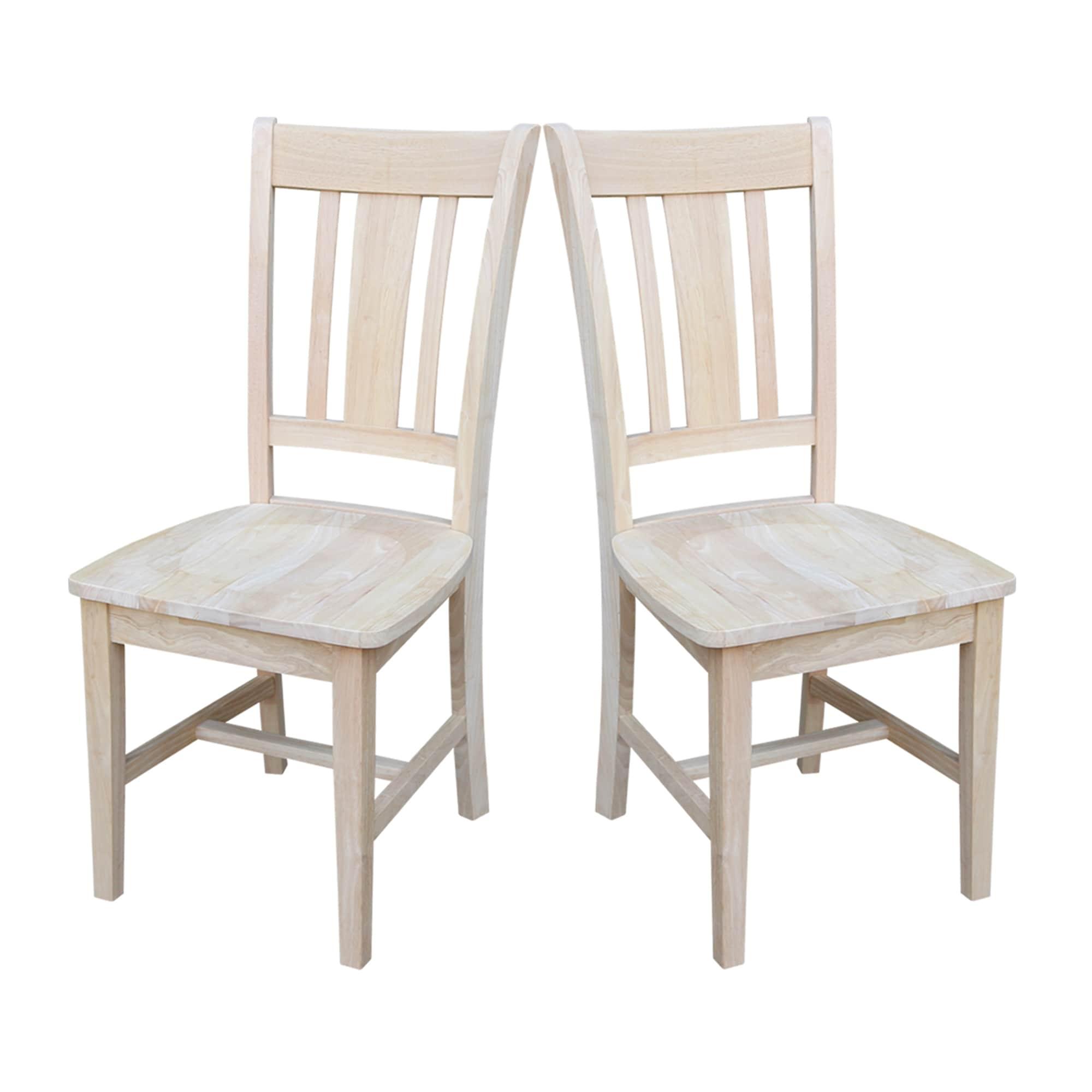 Set of 2 San Remo Splatback Chairs Wood - International Concepts: Solid Parawood, Unupholstered