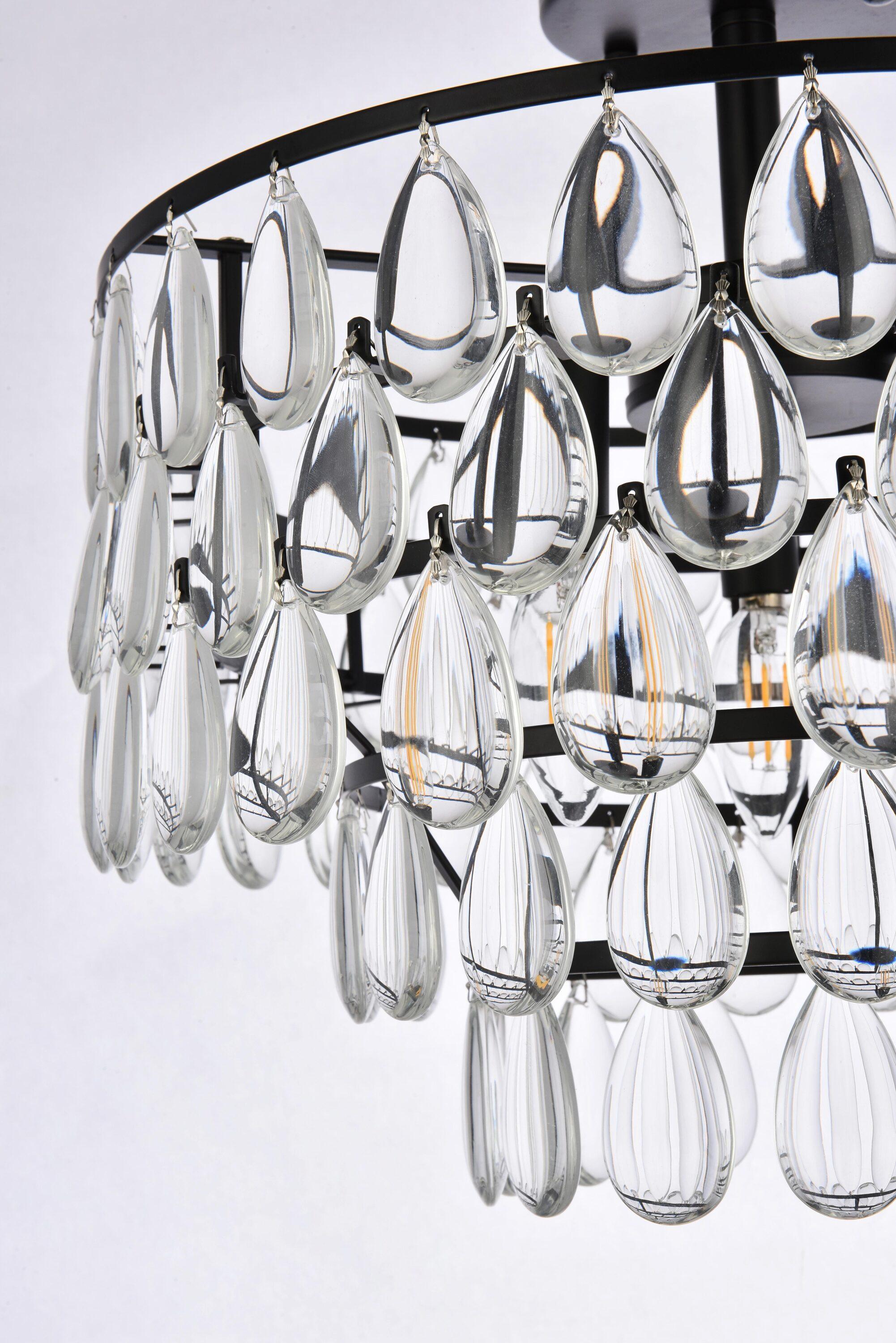 Elegant Lighting Mila 16 inch flush mount in black