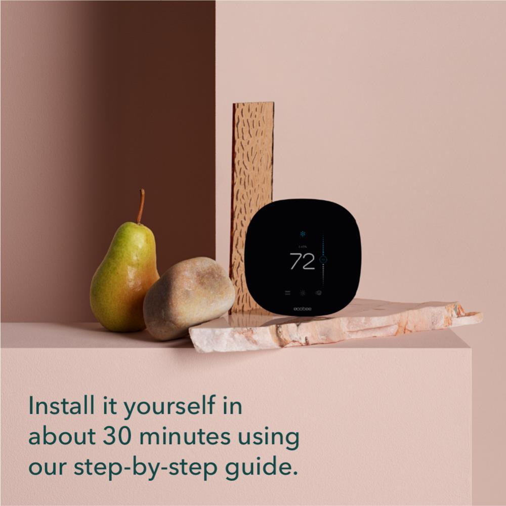 ecobee 3 Lite Smart Thermostat: Energy Star Certified, 3-Year Warranty, 4" x 4" x 0.8", Plastic, 1.23 lbs