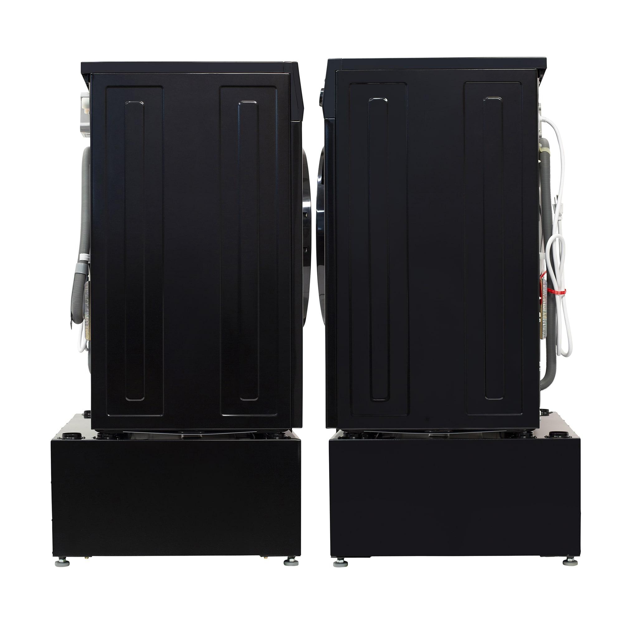 Equator Advanced Appliances All-in-one Washer Dryer Ventless FULLY BUILTIN 0-CLEARANCE 1.62cf/15lbs 110V 1400RPM with Pedestal EZ 4700 C + PDL 4455 Black