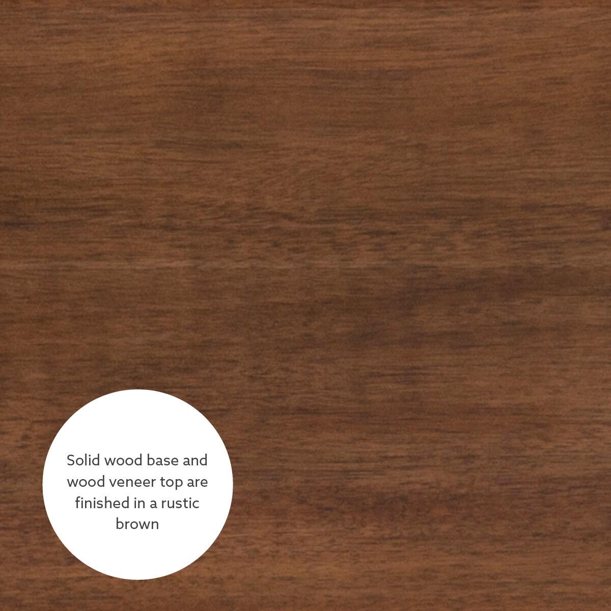 36" Claridge Transitional Counter Height Pub Table Rustic Brown - Linon: Solid Wood Base, Veneer Top