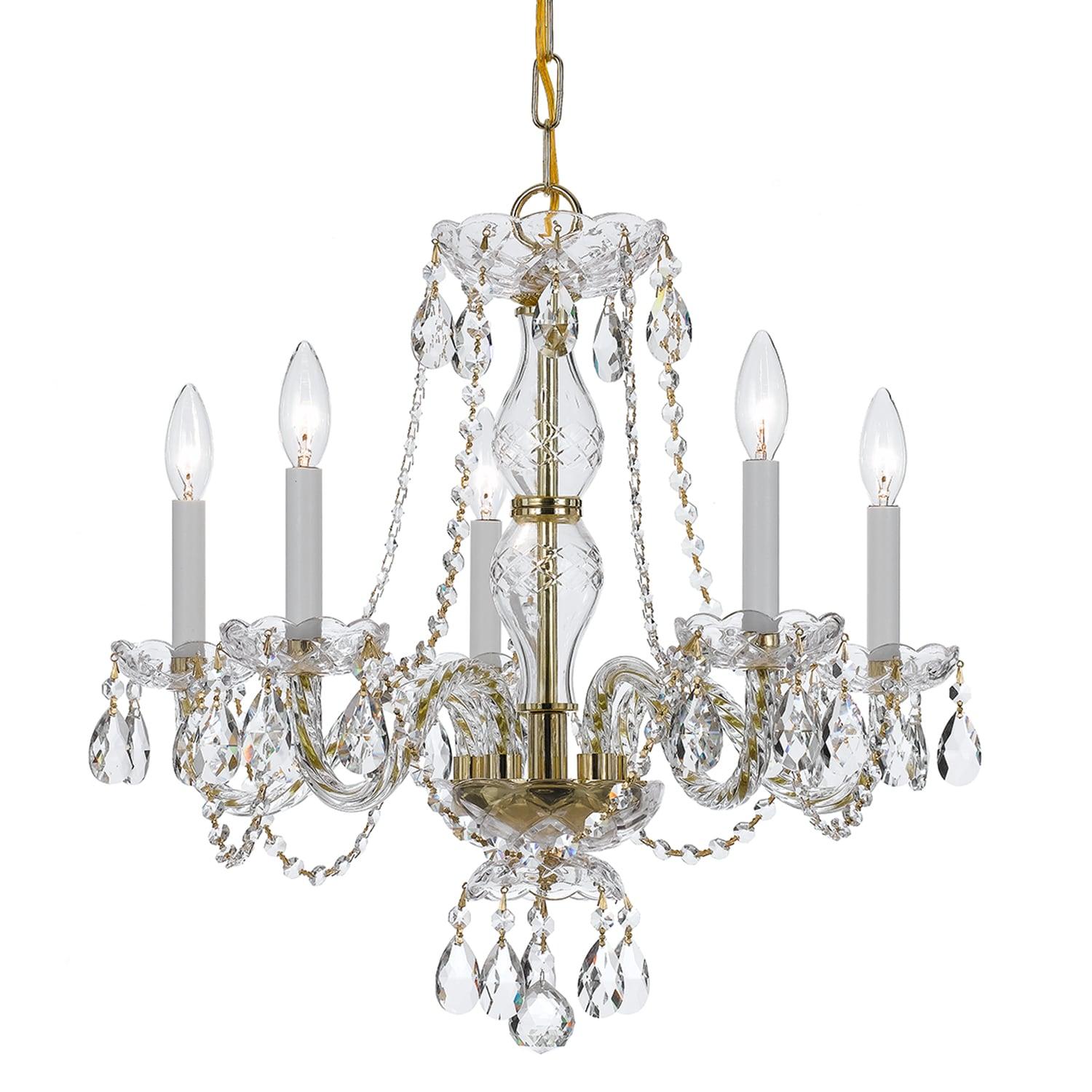 Crystorama Lighting Traditional Crystal 5 - Light Chandelier in  Polished Brass