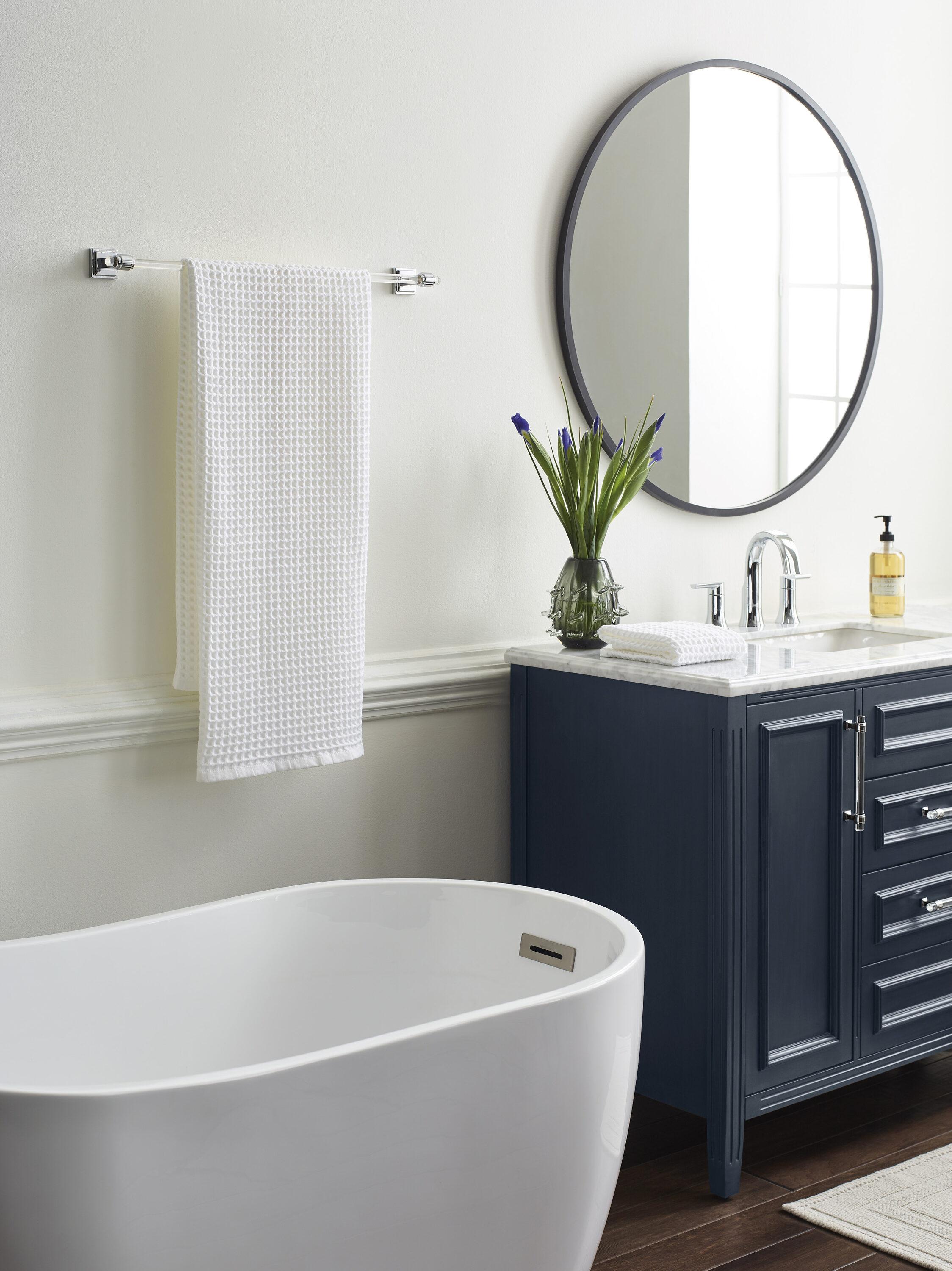 Amerock Glacio Clear/Polished Nickel 24 inch (610mm) Towel Bar