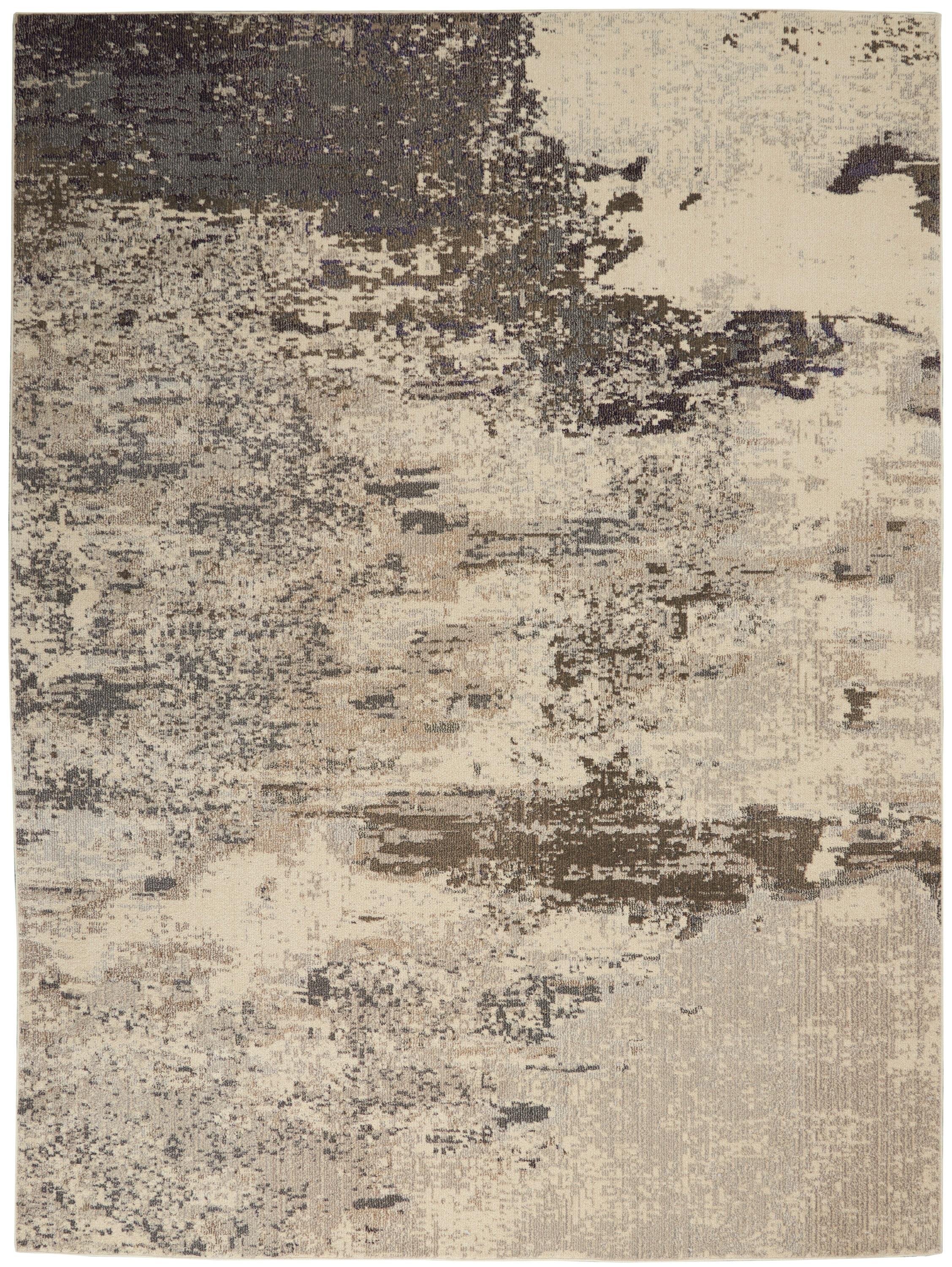 Nourison Celestial CES02 6'7" x 9'7" Ivory/Grey Area Rug