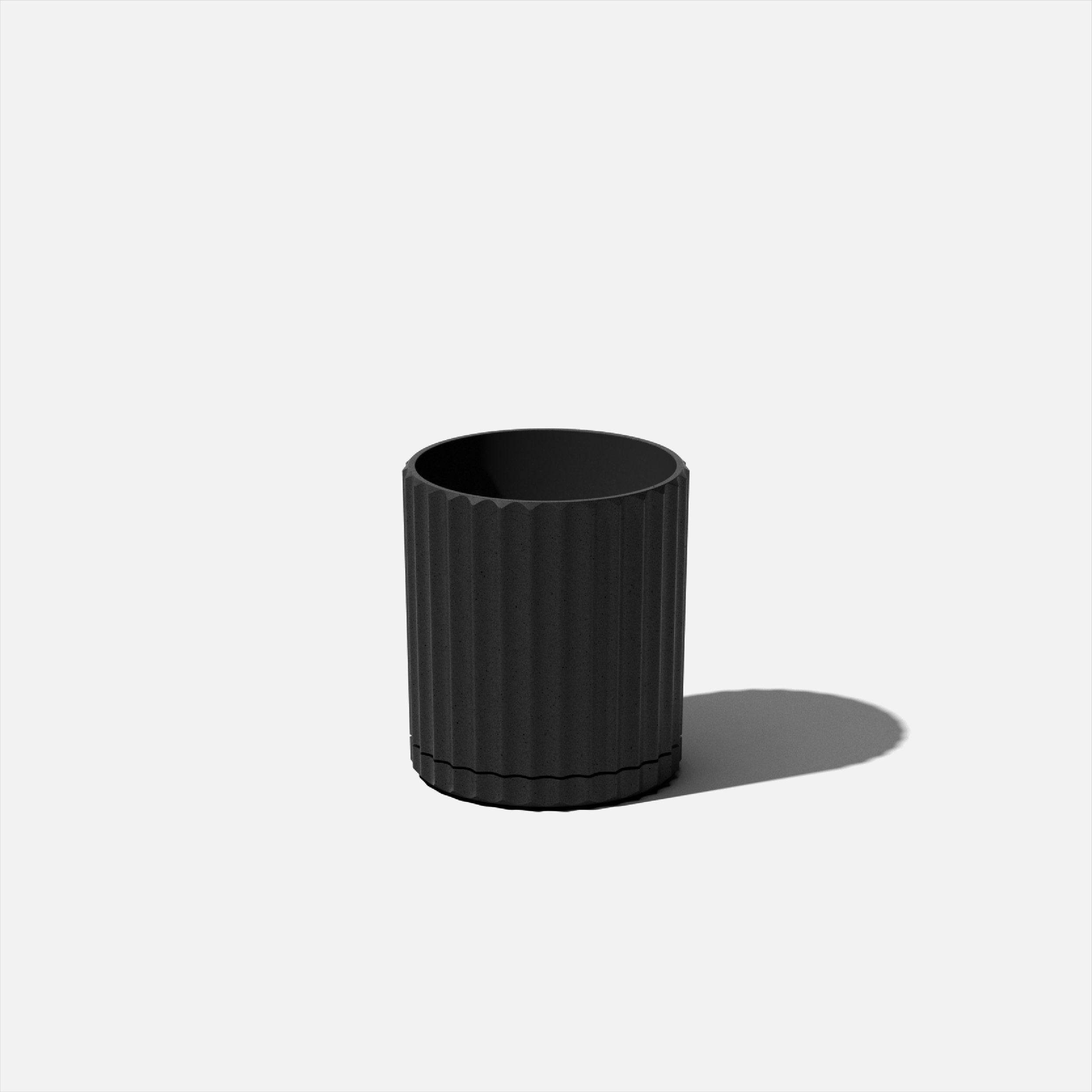 Veradek Mason Series Demi 6" Plastic-Stone Planter - Black