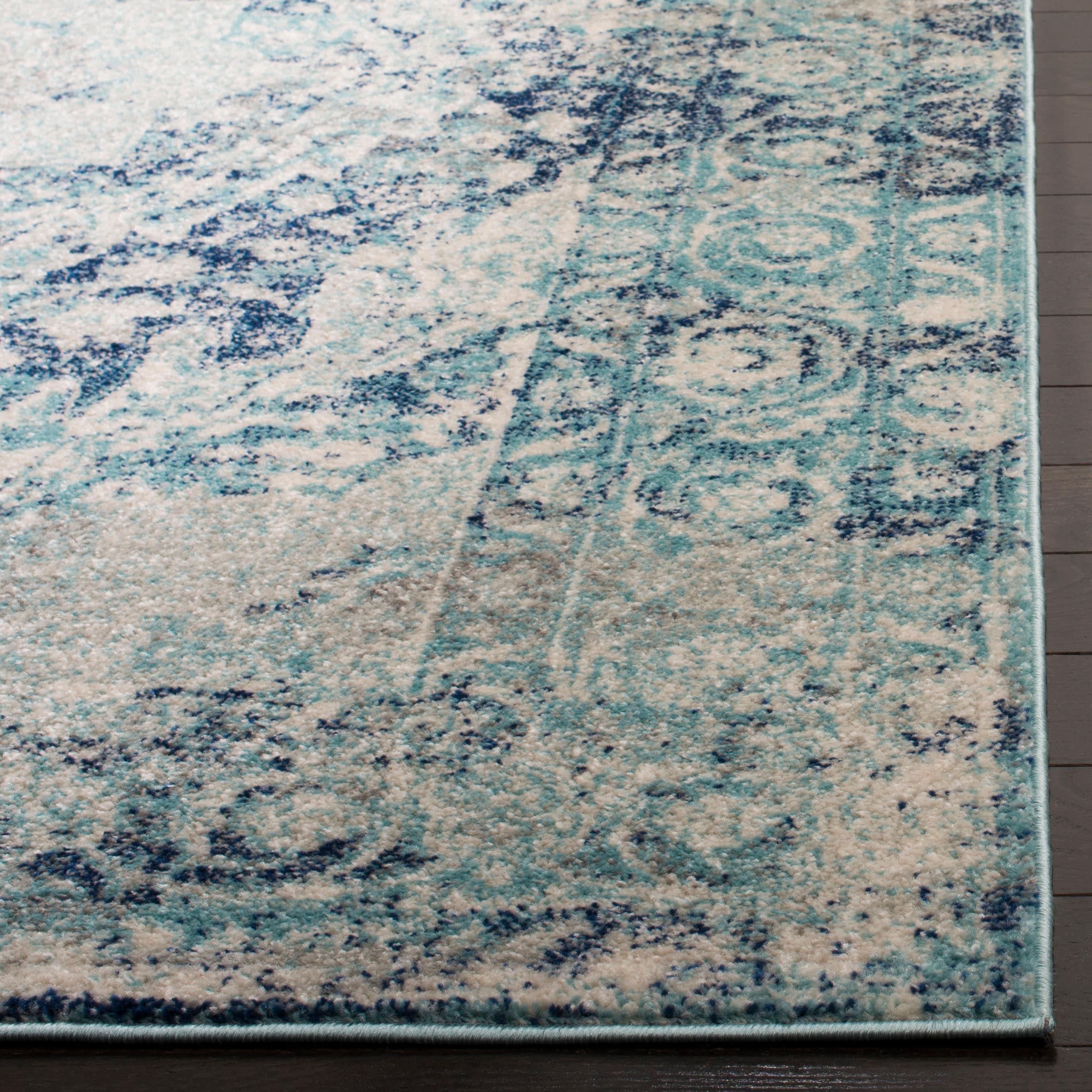 Madison MAD152 Power Loomed Indoor Area Rug - Ivory/Blue - 5'3"x7'6" - Safavieh