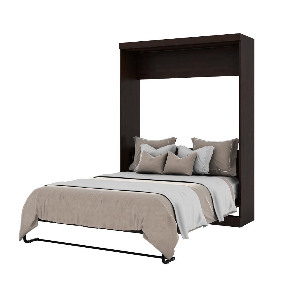 Contemporary Chocolate Brown Queen Murphy Bed Frame with Slats