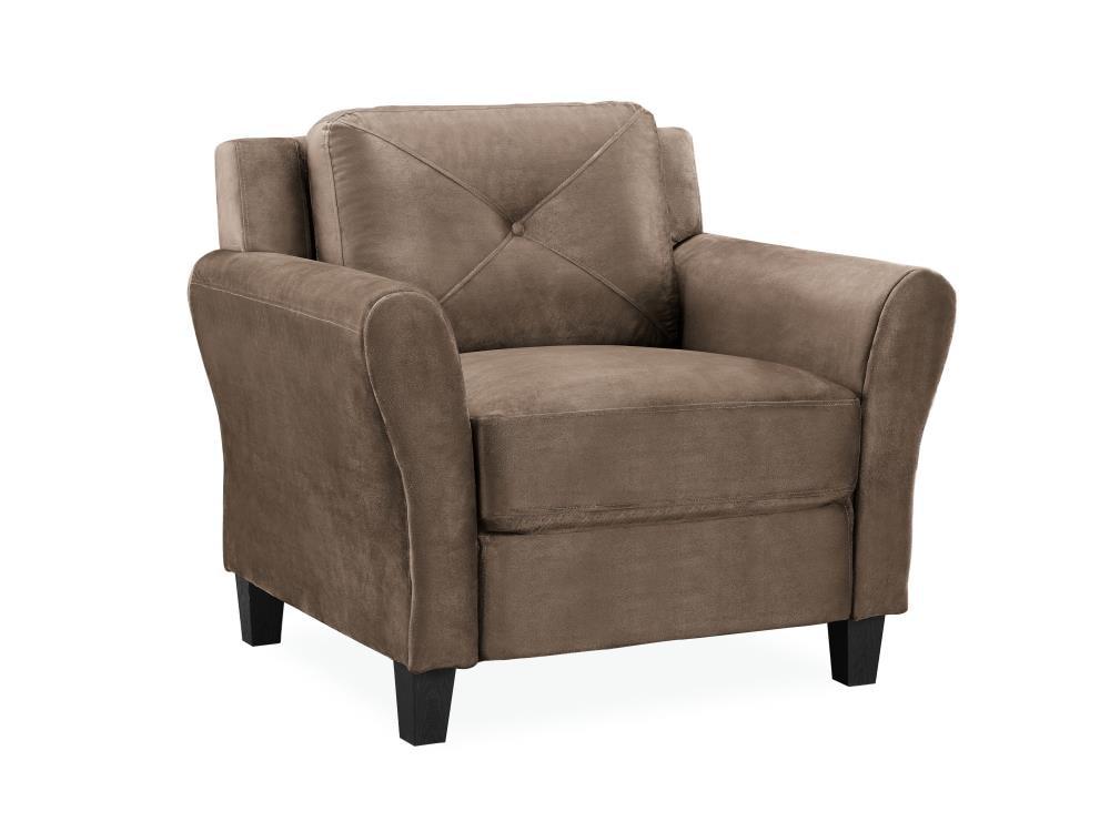 Harvard Brown Microfiber with Round Arm Chair