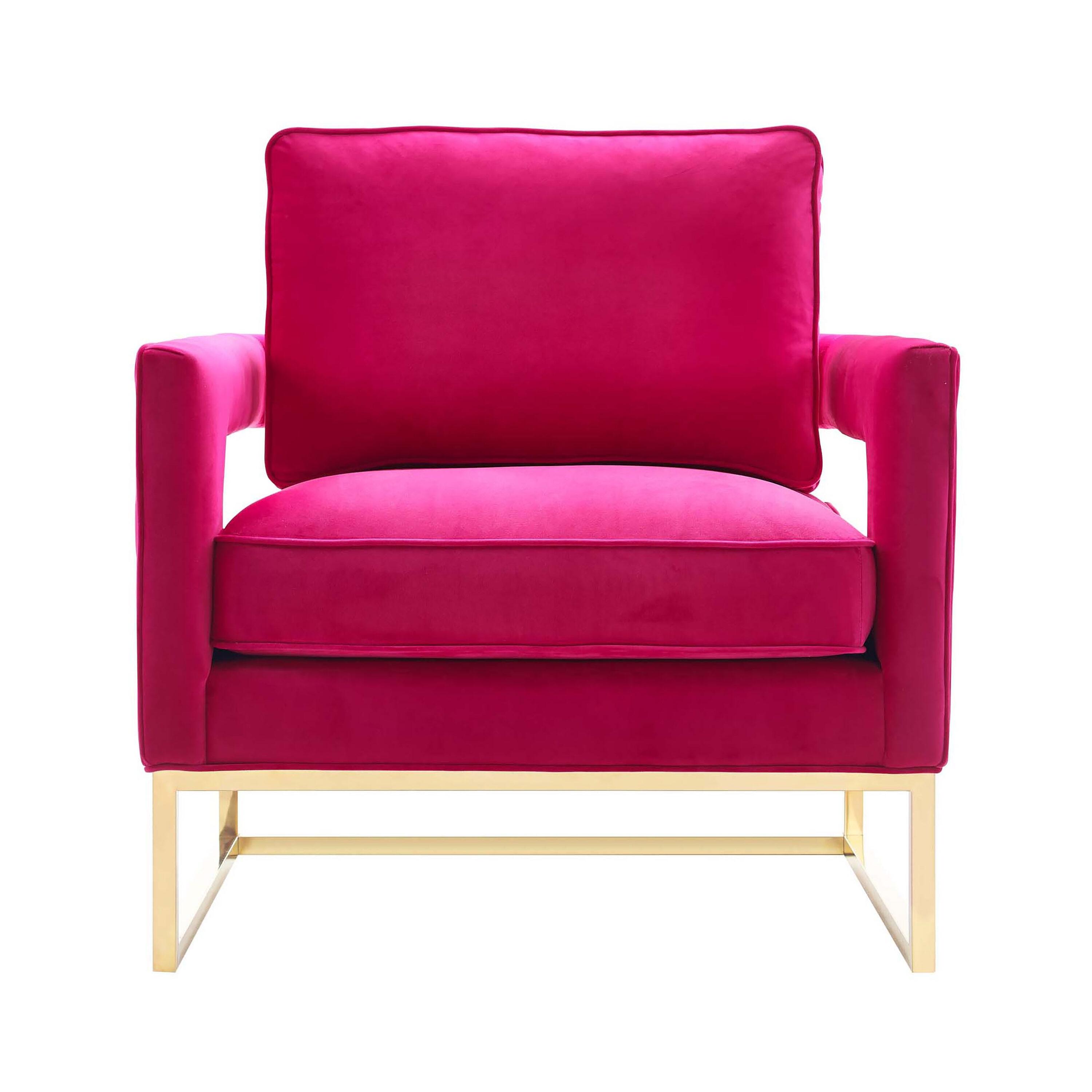 Avery Velvet Accent Chair Pink 33.5"W x 29"D x 35.5"H