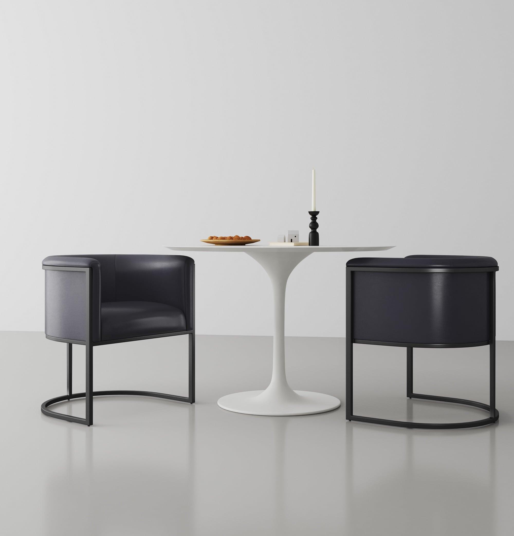 Ceets Bali Saddle And Black Faux Leather Dining Chair (Set Of 2) (Set of 2)